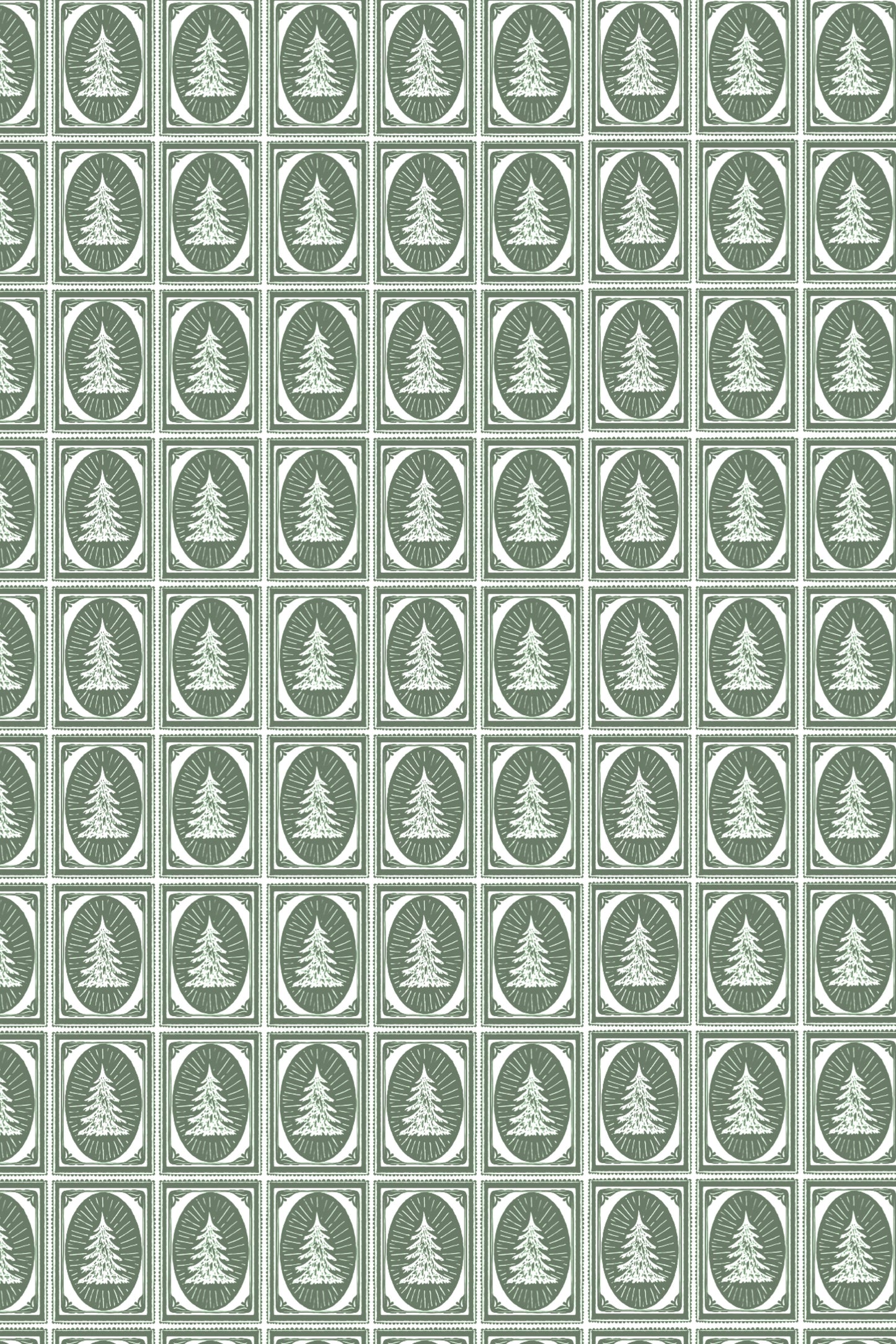 Stamped Tree Wrapping Paper
