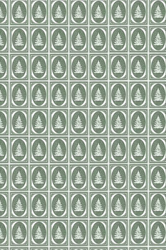 Stamped Tree Wrapping Paper