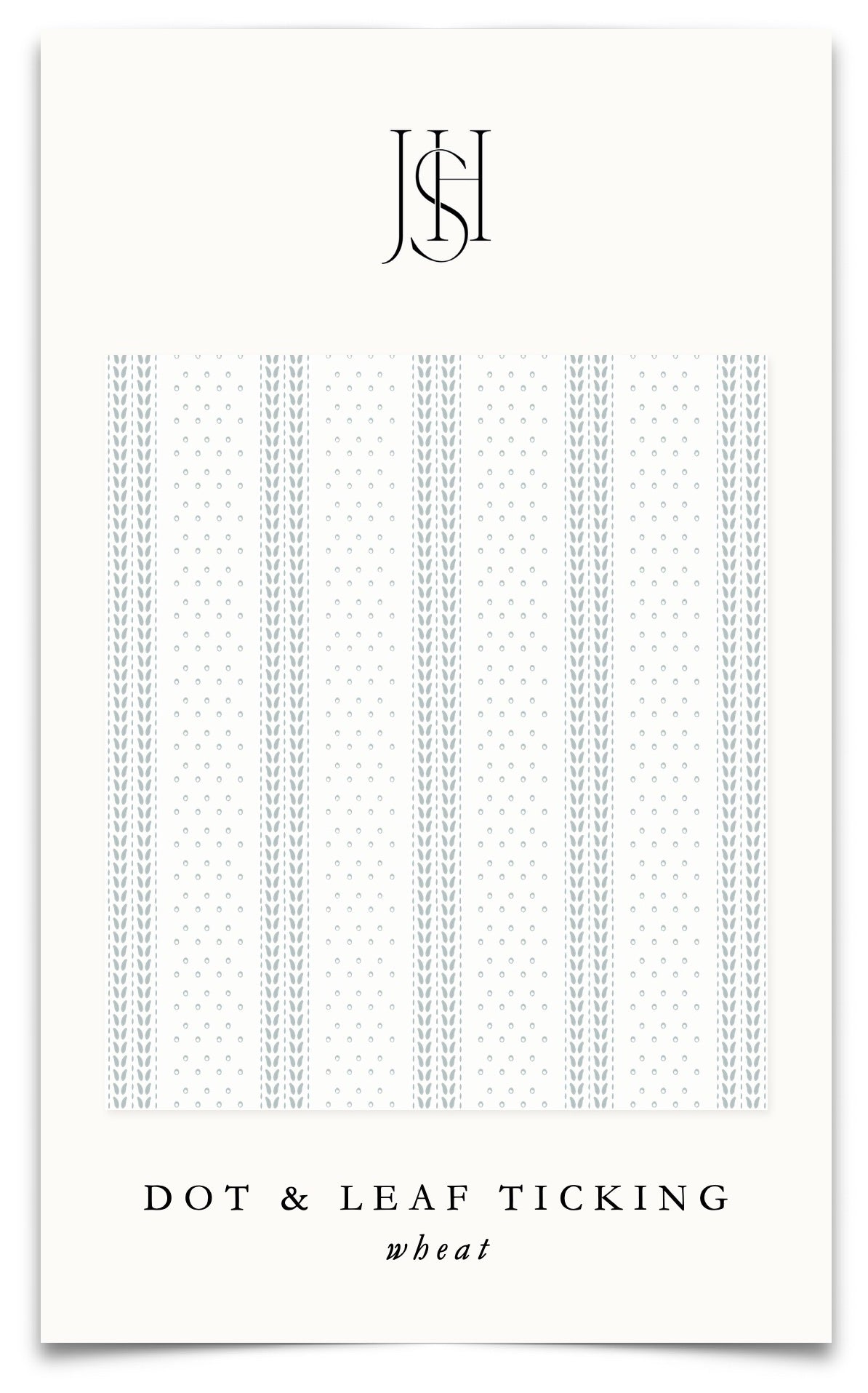 Dot & Leaf Ticking in English Blue Fabric by the Yard