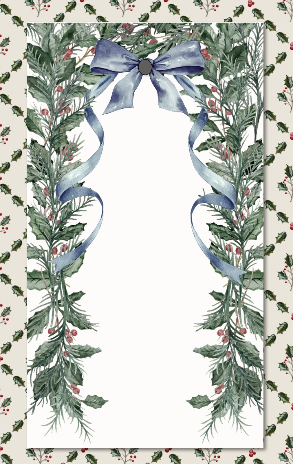 Garland & Velvet Bows Tags - Set of 10