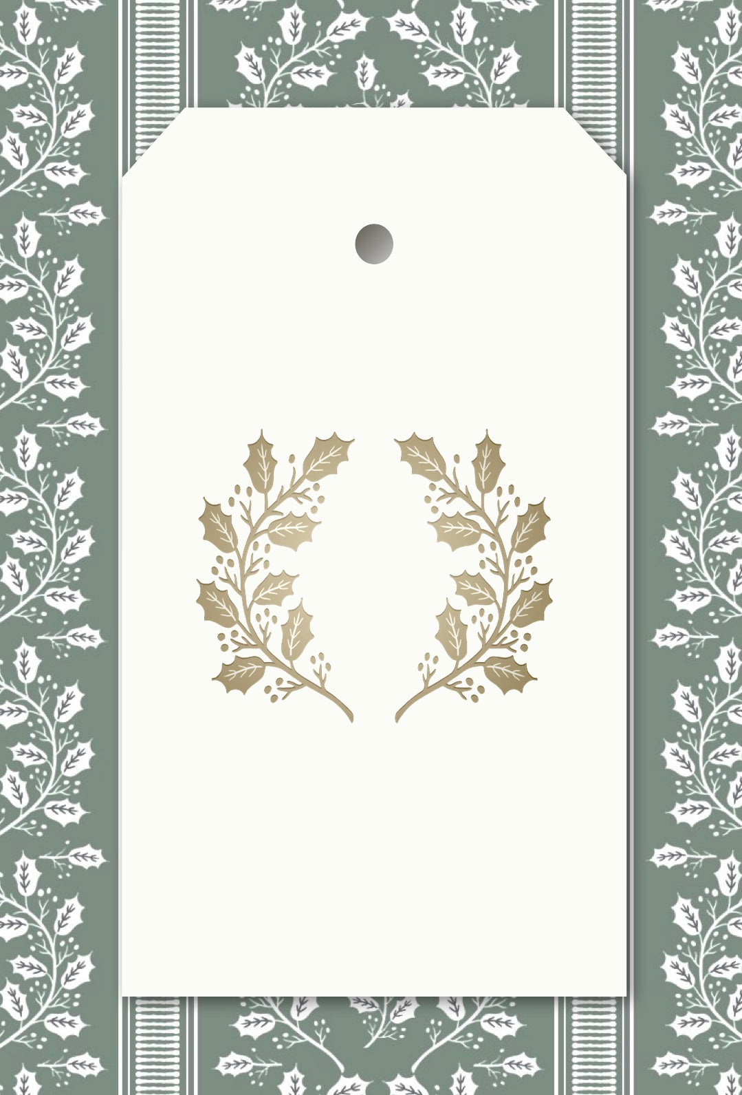 Gold Letterpress “Laurie” Wreath Tags - Set of 10