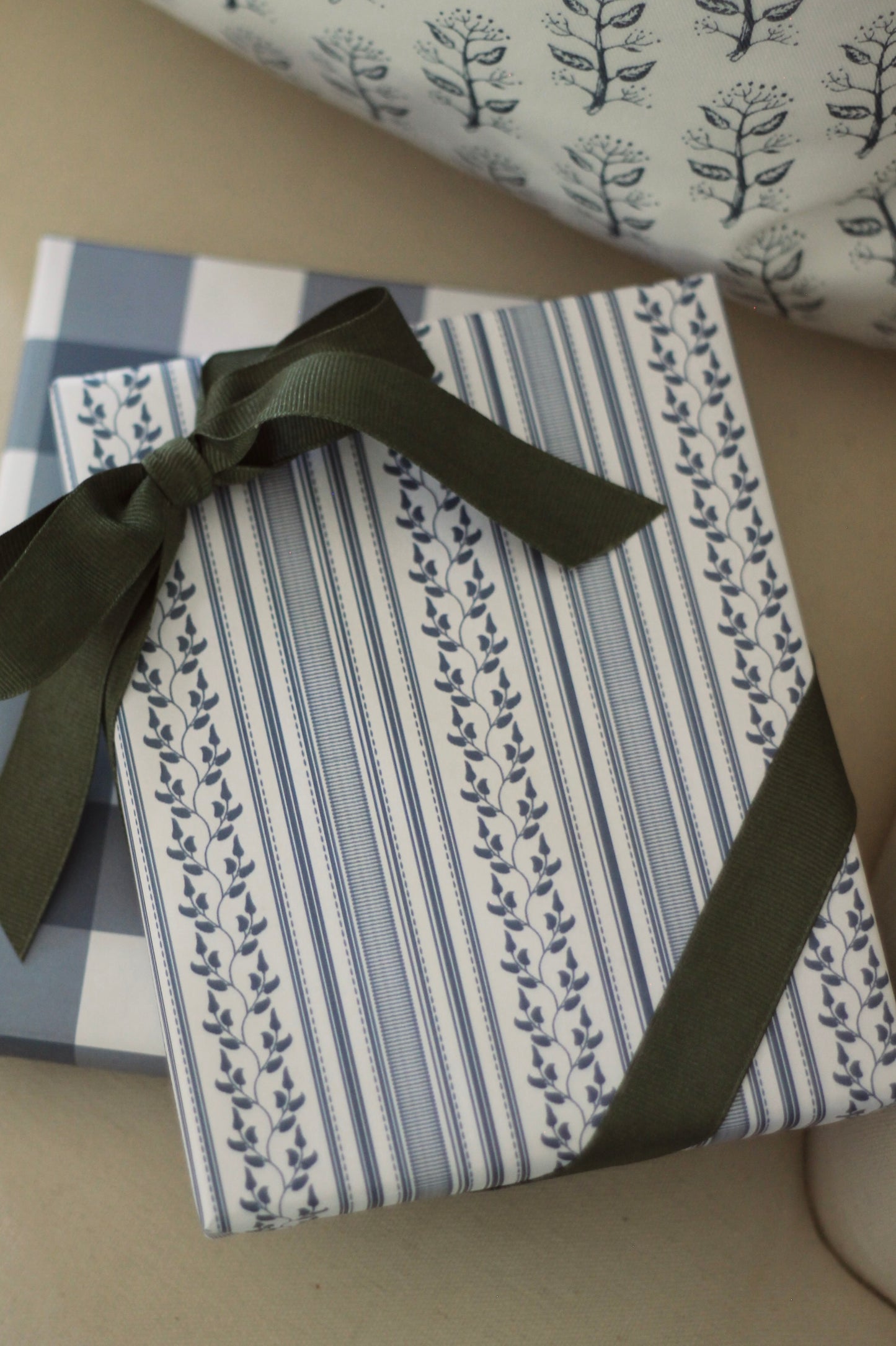 Mason Wrapping Paper, Navy