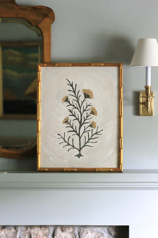 Original Botanical Painting Prints - Charlotte, Spruce & Gold