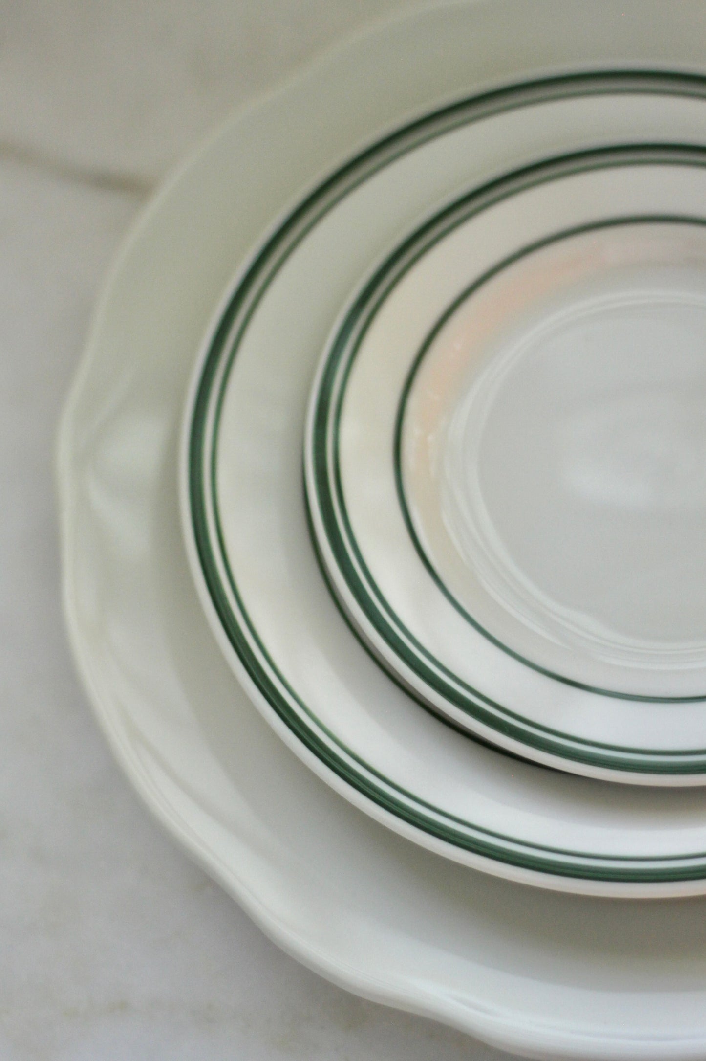 Classic Cafe Plates & Platters | Green Stripe