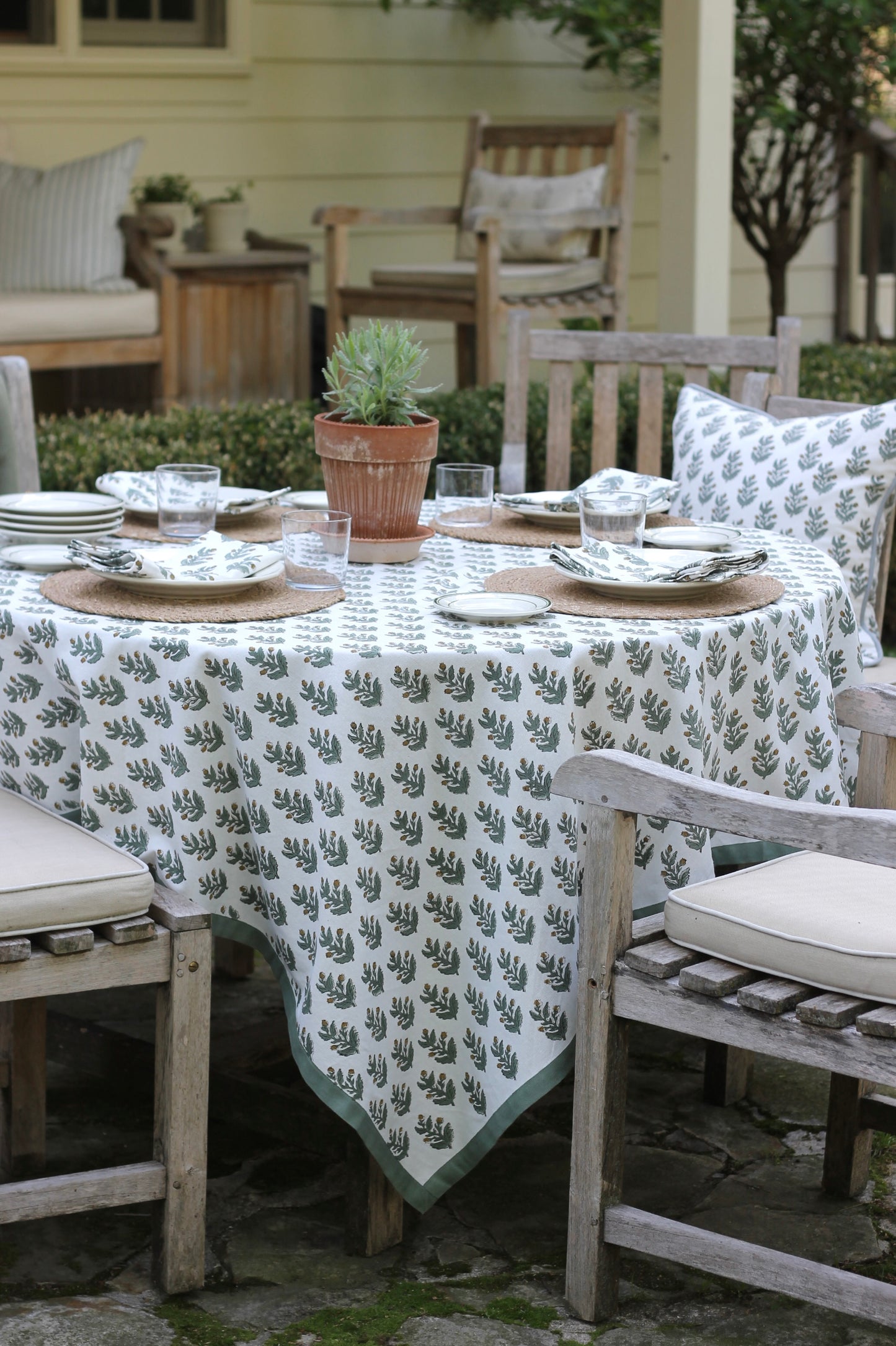 Lauren Block Print Tablecloths