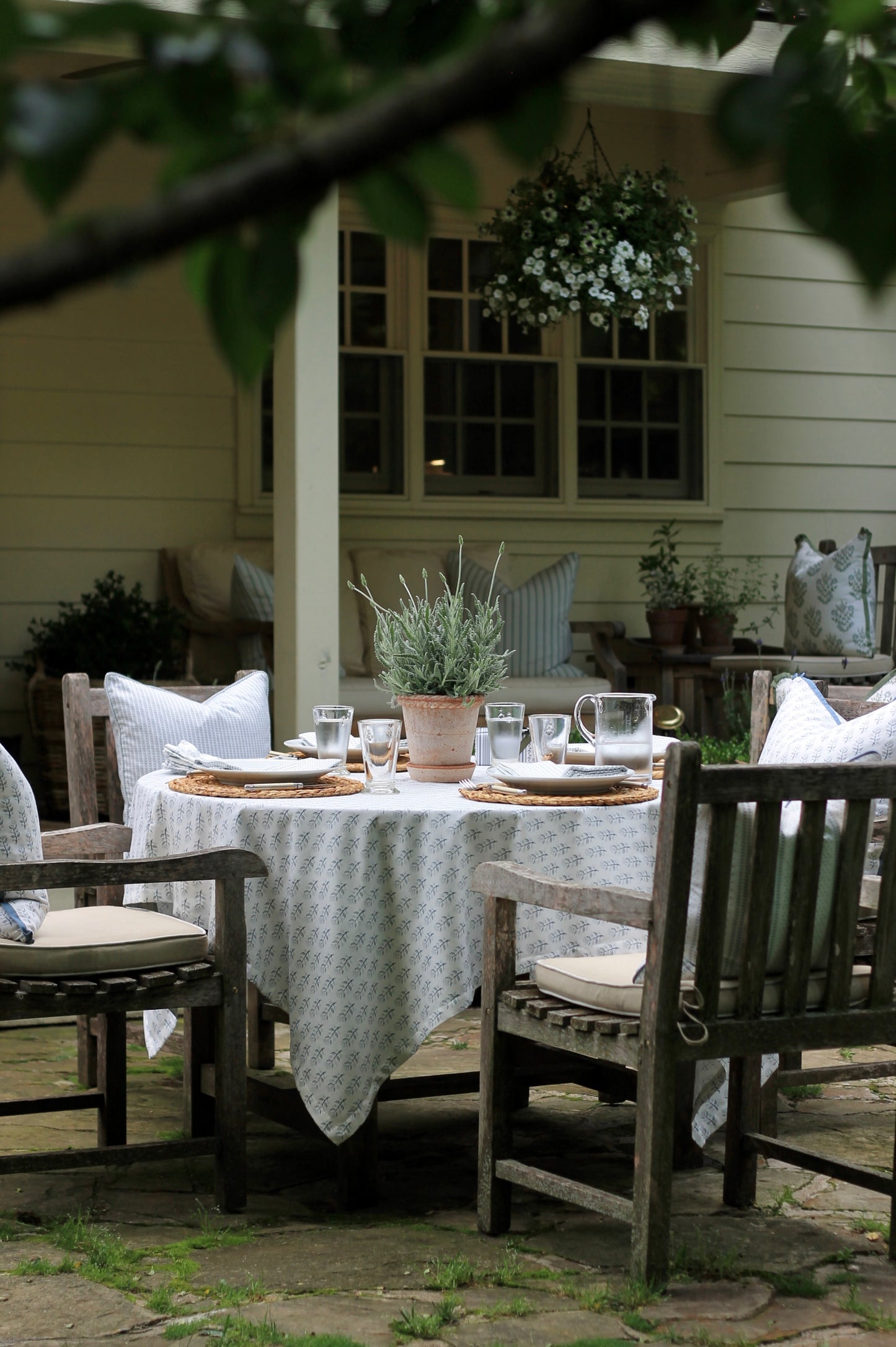 Privet Sprig in Navy Napkins & Table Linens