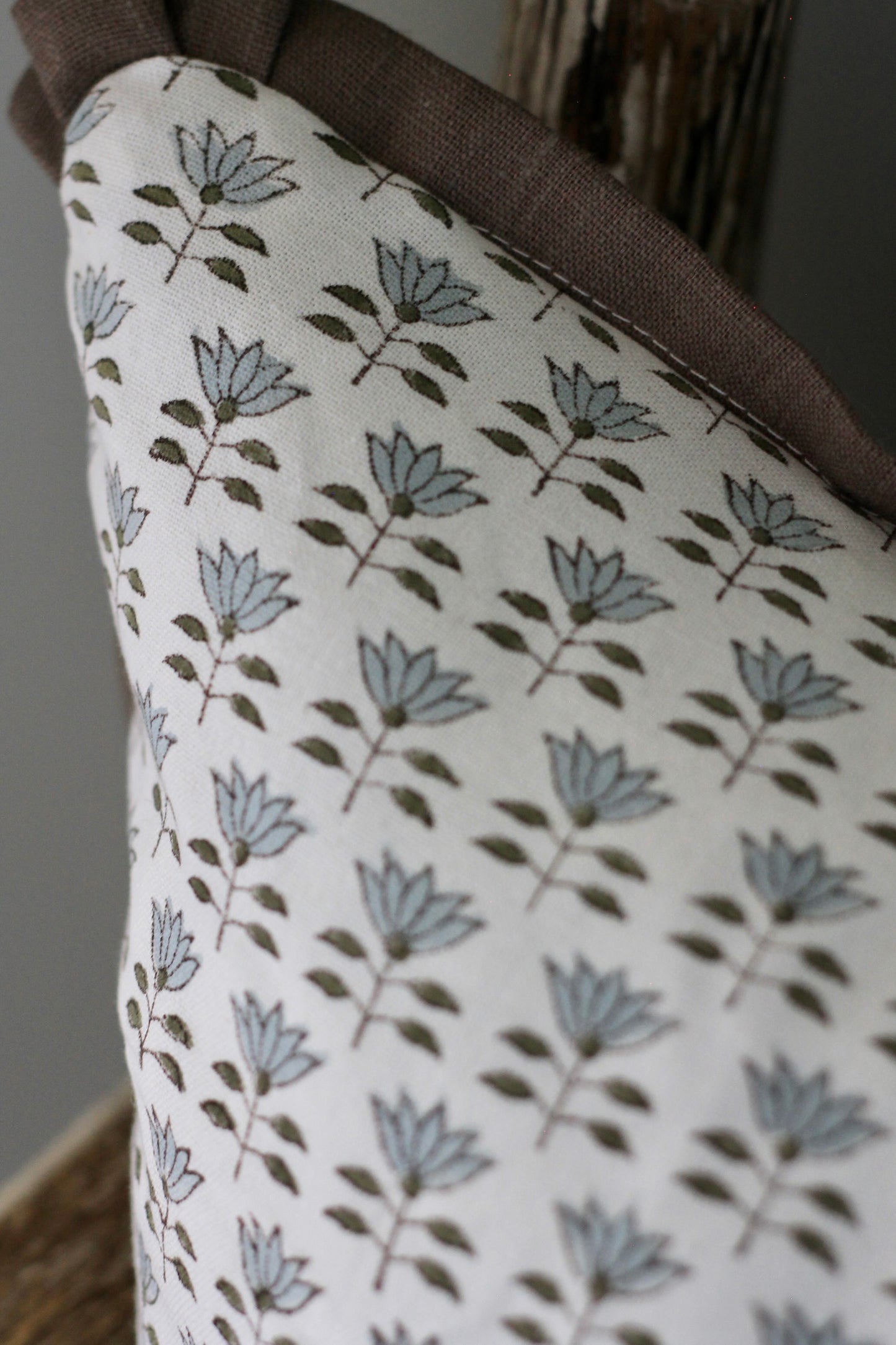 Mone' Pillow Covers | 3 Sizes, English Blue & Walnut