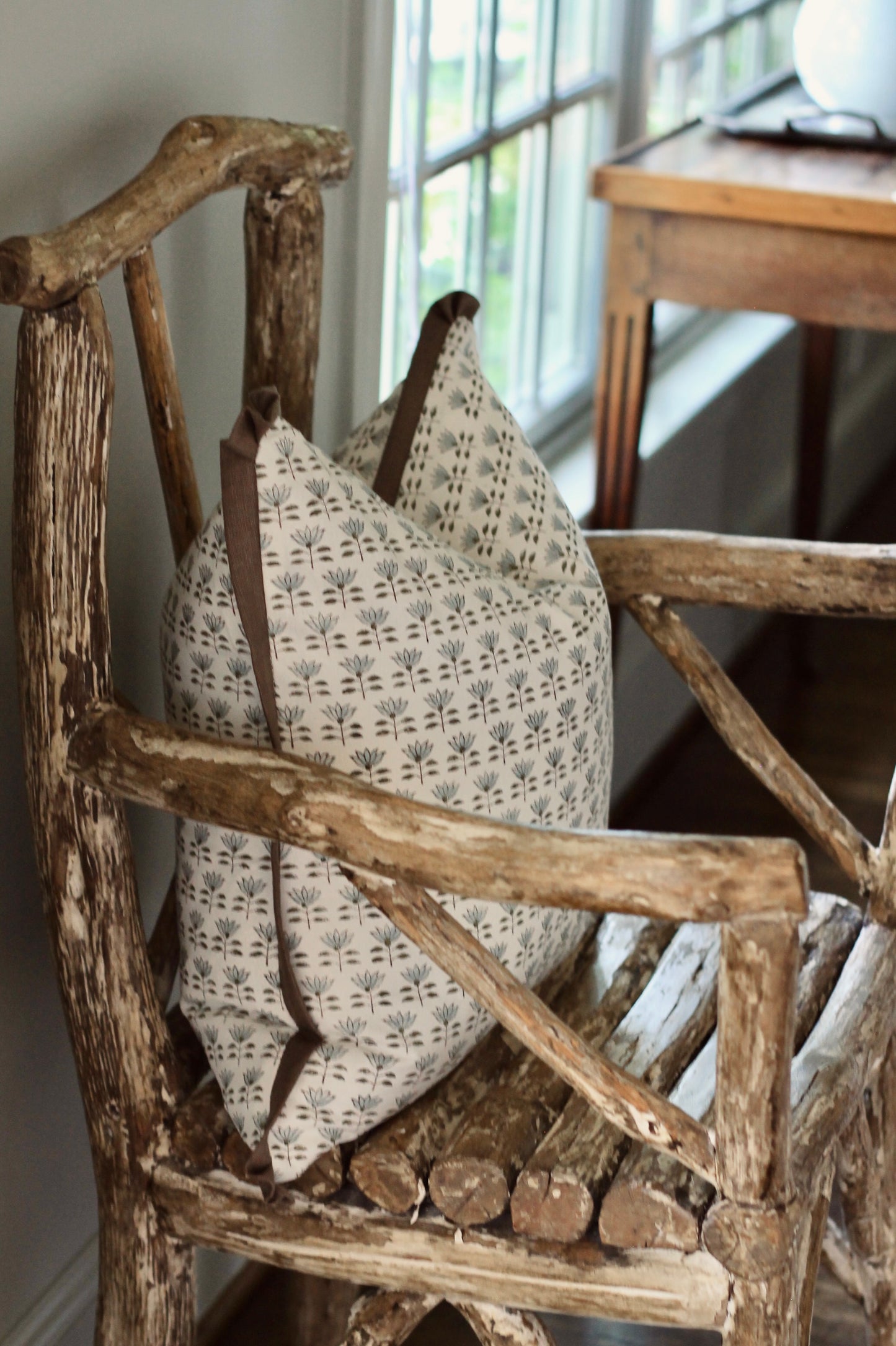 Mone' Pillow Covers | 3 Sizes, English Blue & Walnut