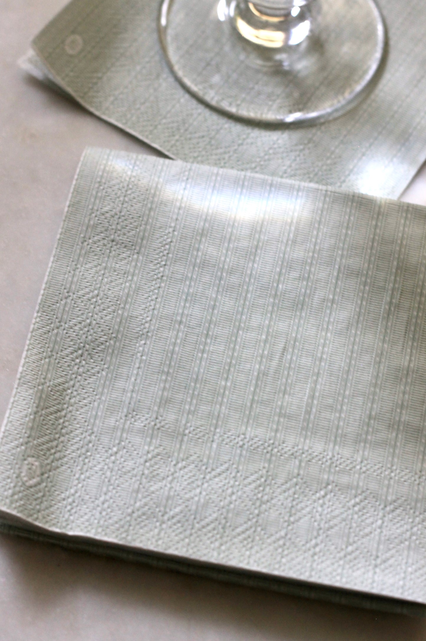 Grosgrain Paper Cocktail Napkins, Light Blue