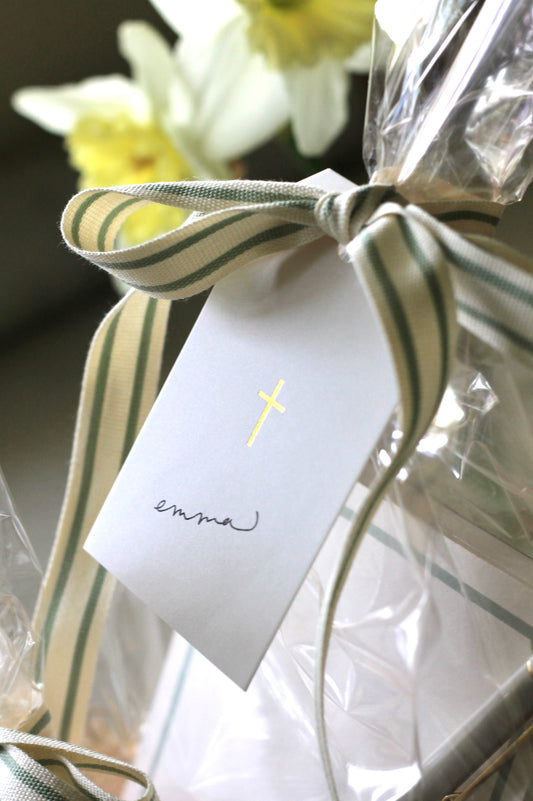 Gold Cross Tags, Set of 10
