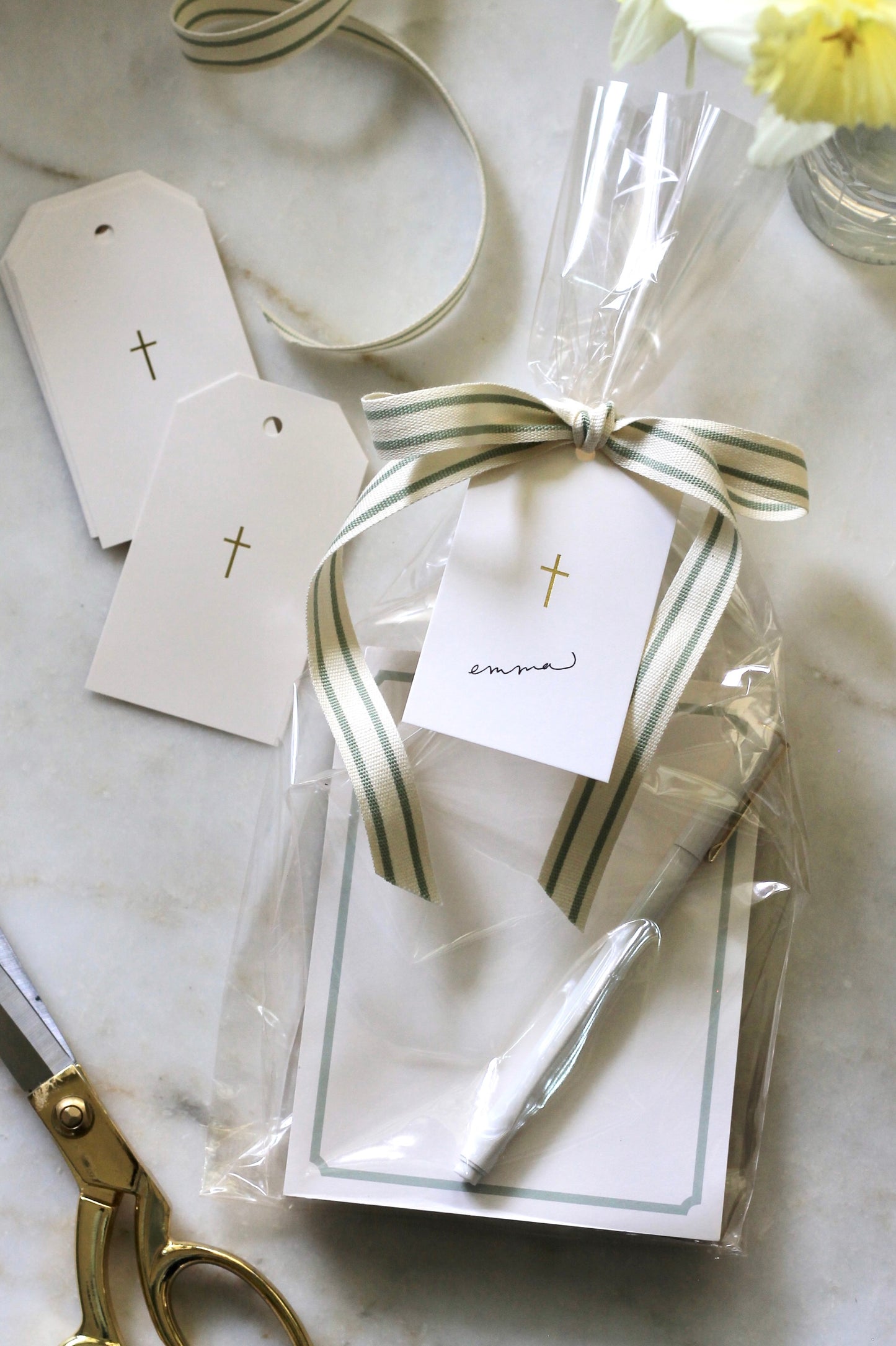 Gold Cross Tags, Set of 10