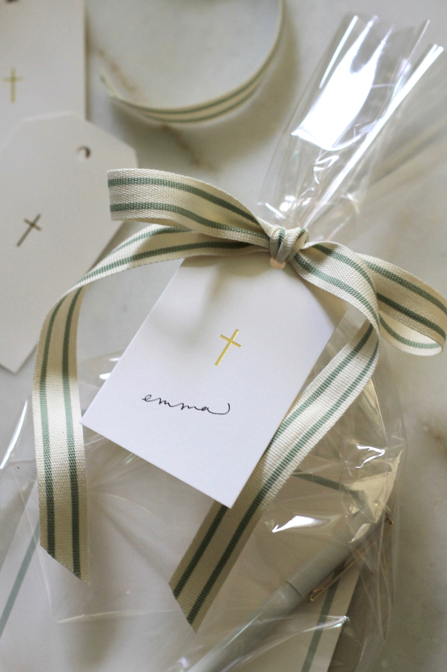 Gold Cross Tags, Set of 10