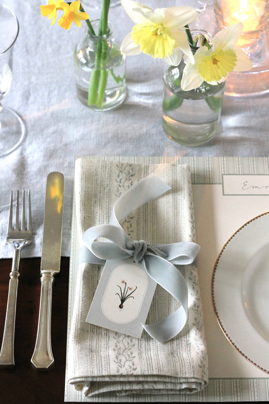 Claire in Blue Napkins