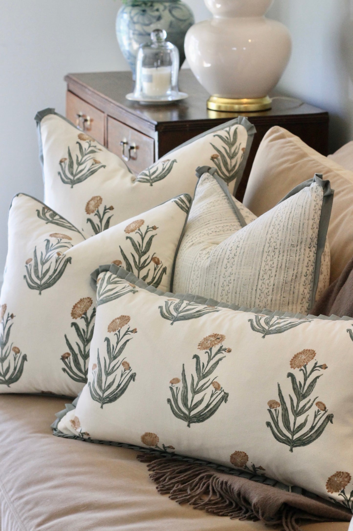 Amanda in Natural Pillow Covers