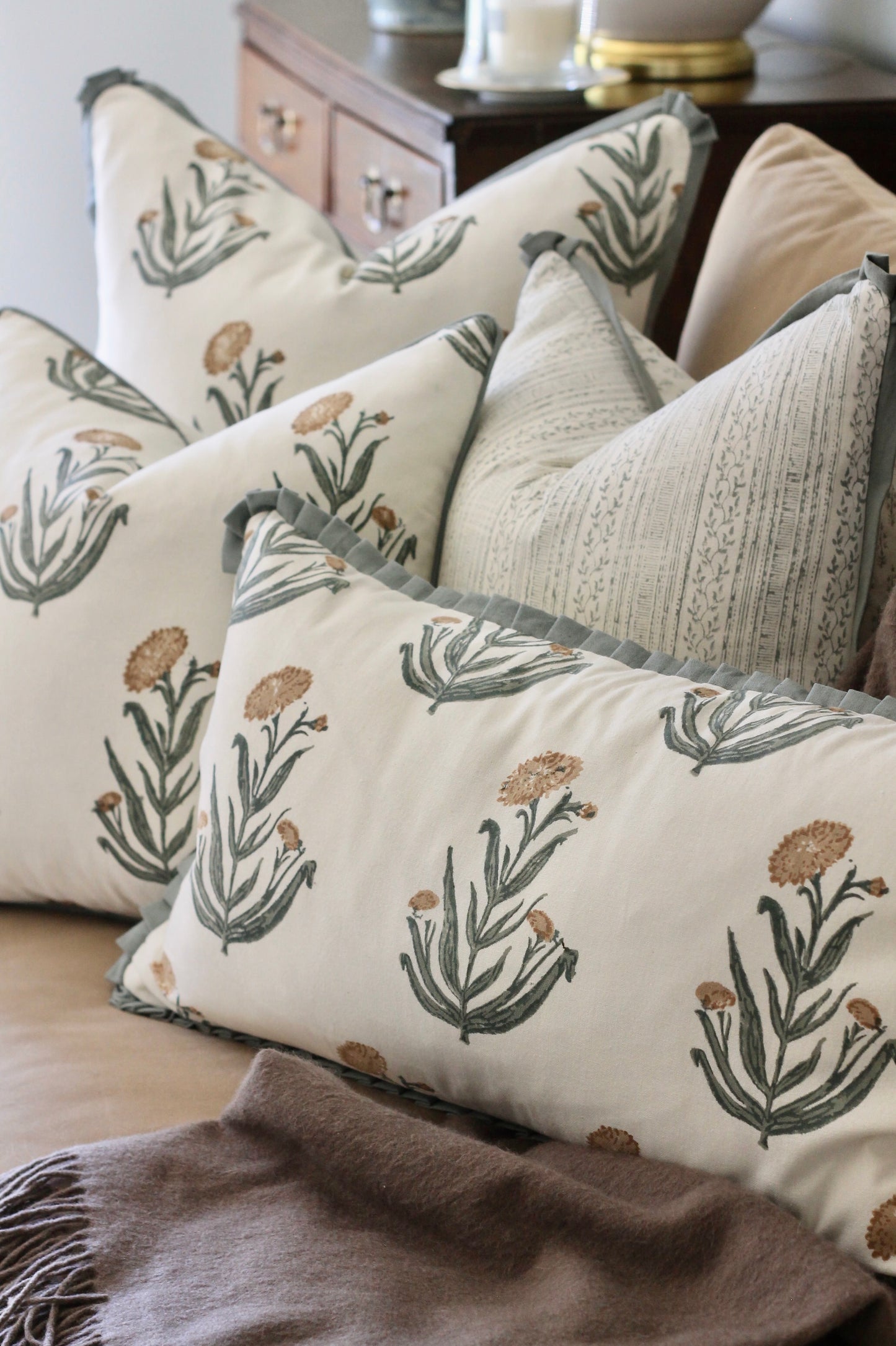 Amanda in Natural Pillow Covers