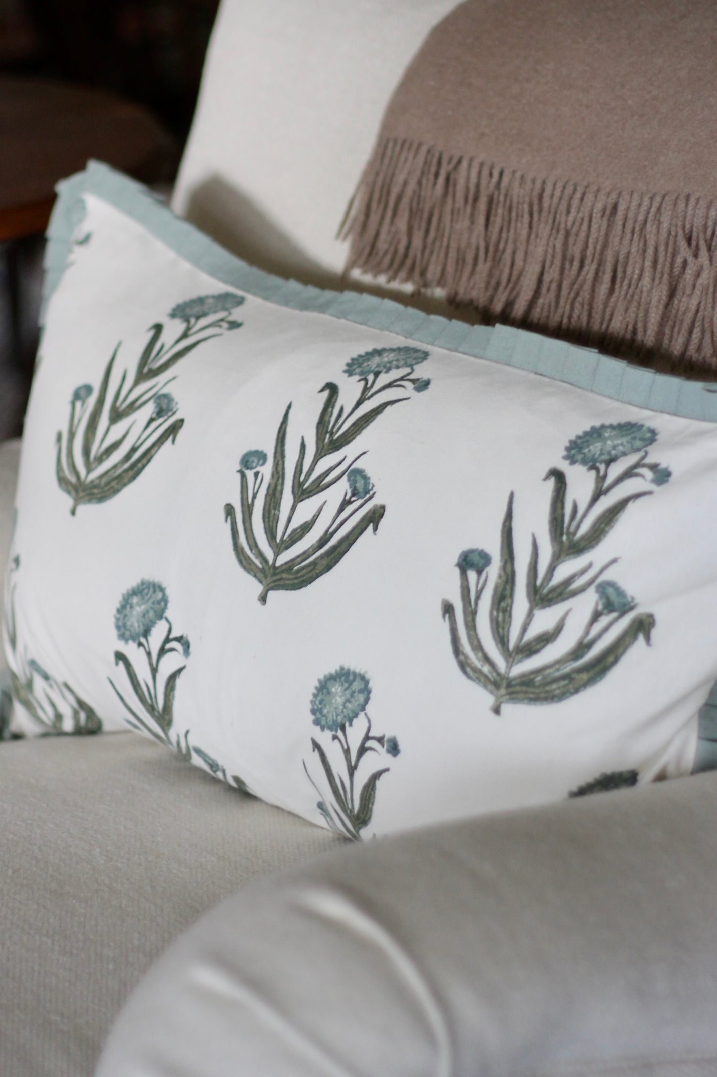Amanda in Blue Pillow Covers