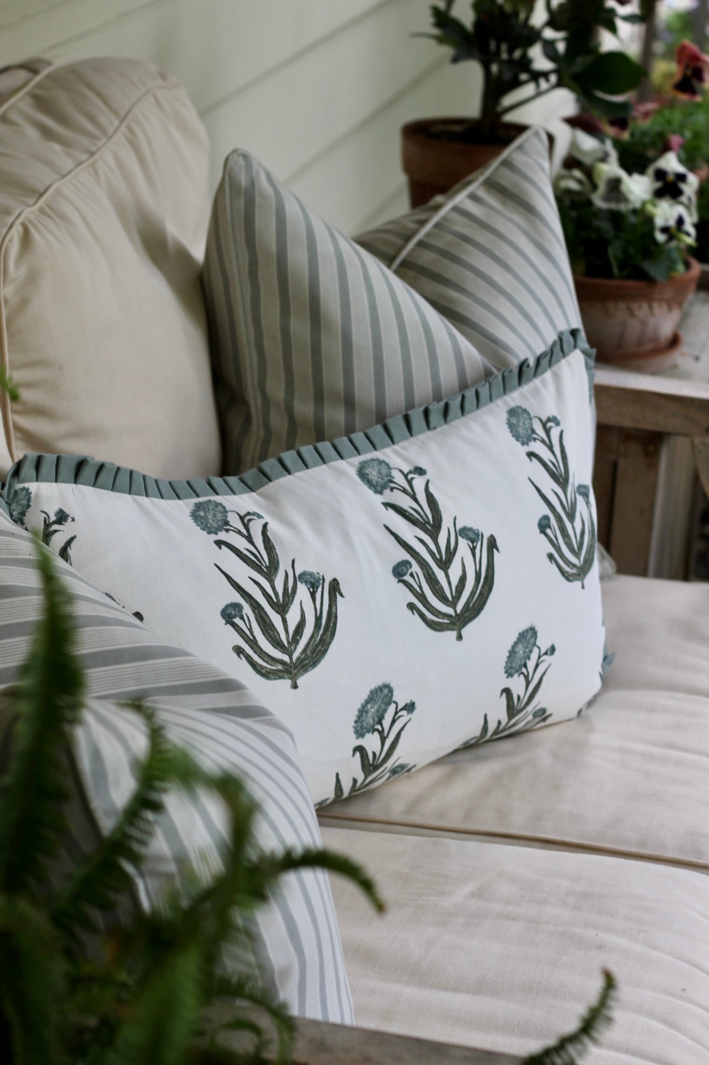 Amanda in Blue Pillow Covers