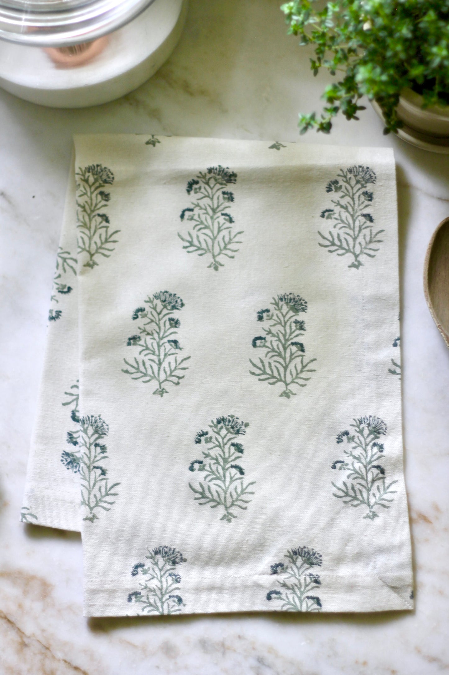Charlotte in Blue Tea Towels