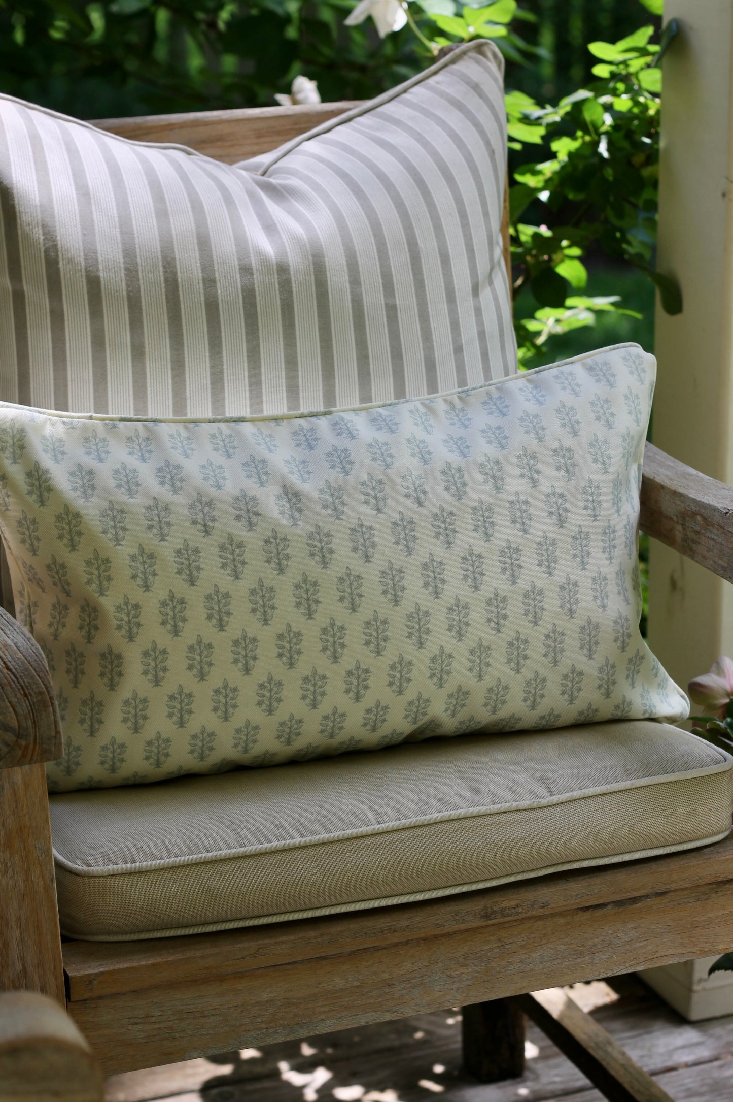 Outdoor Dahlia Pillow Covers in English Blue | 4 Sizes