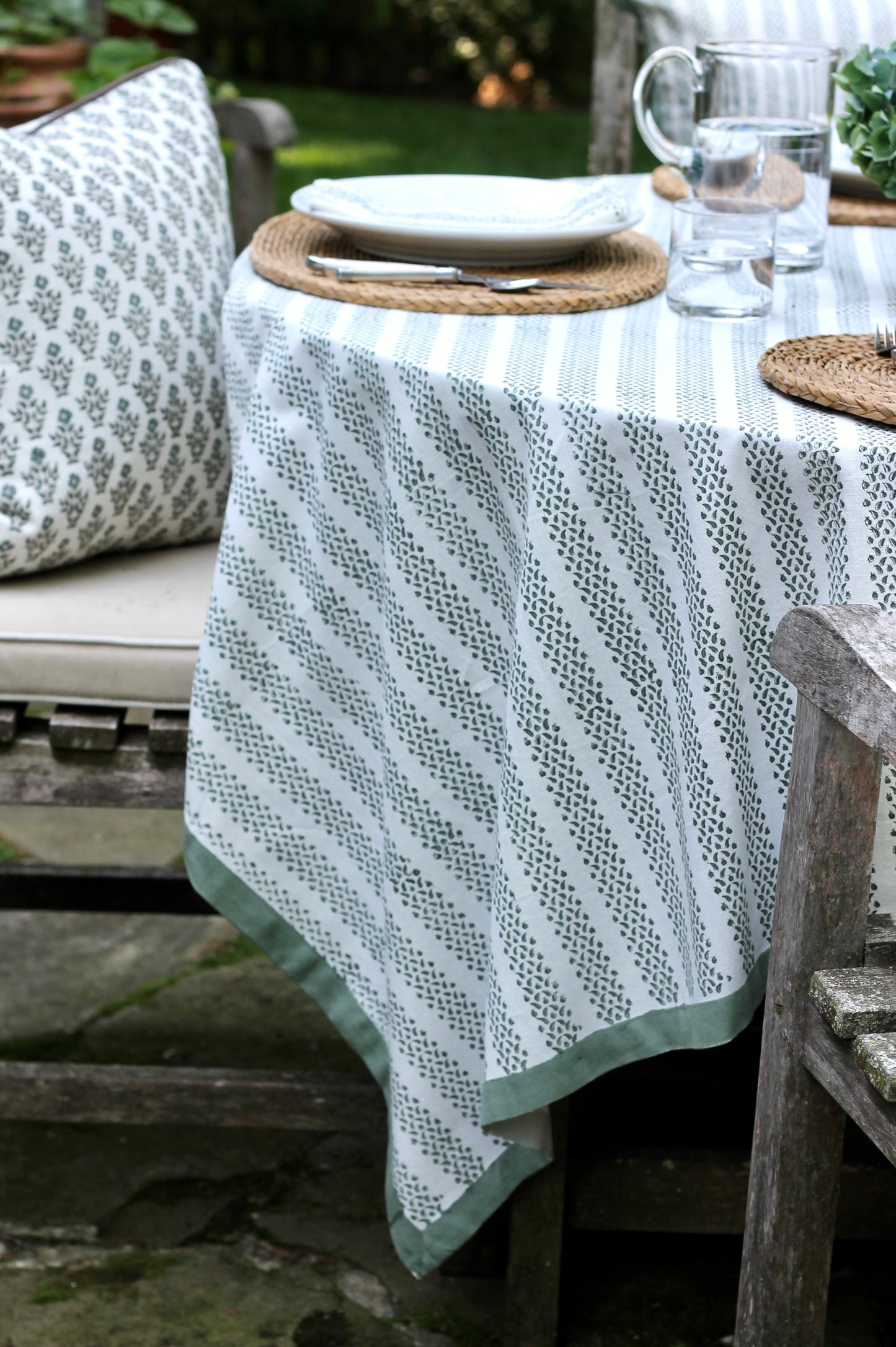 Berry Stripe Tablecloths, Green