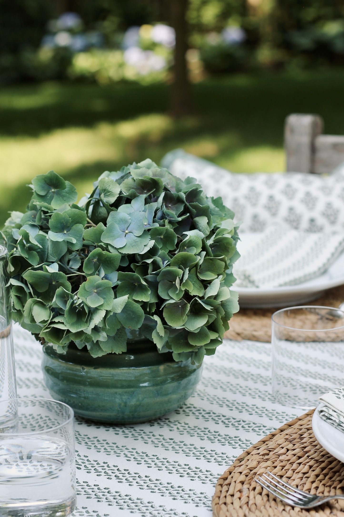 Berry Stripe Tablecloths, Green