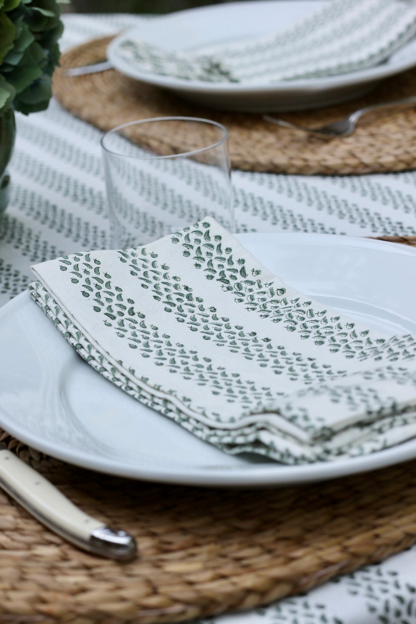 Berry Stripe Tablecloths, Green