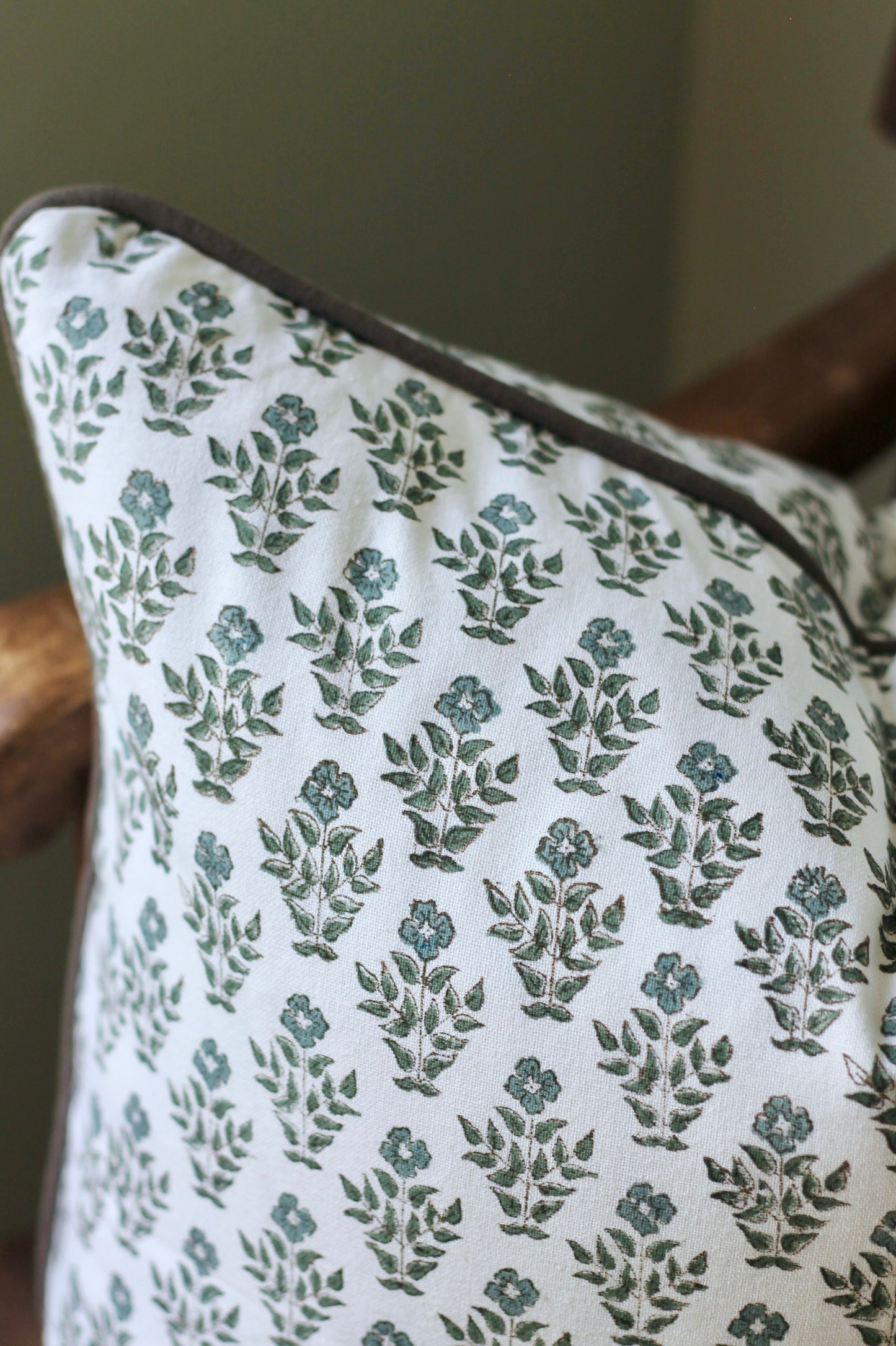 Carie Pillow Covers with Walnut Piping | 3 sizes