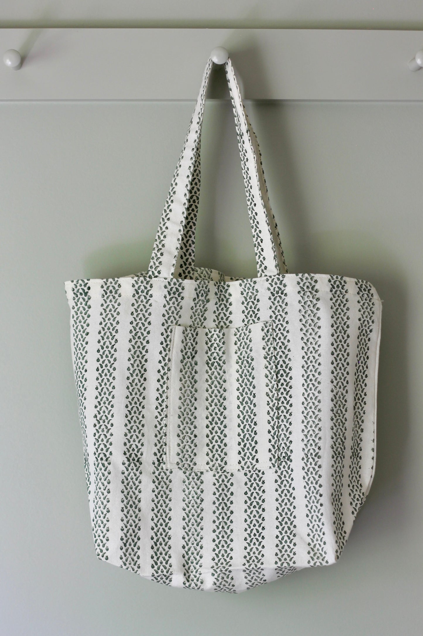 Berry Stripe in Green Totes
