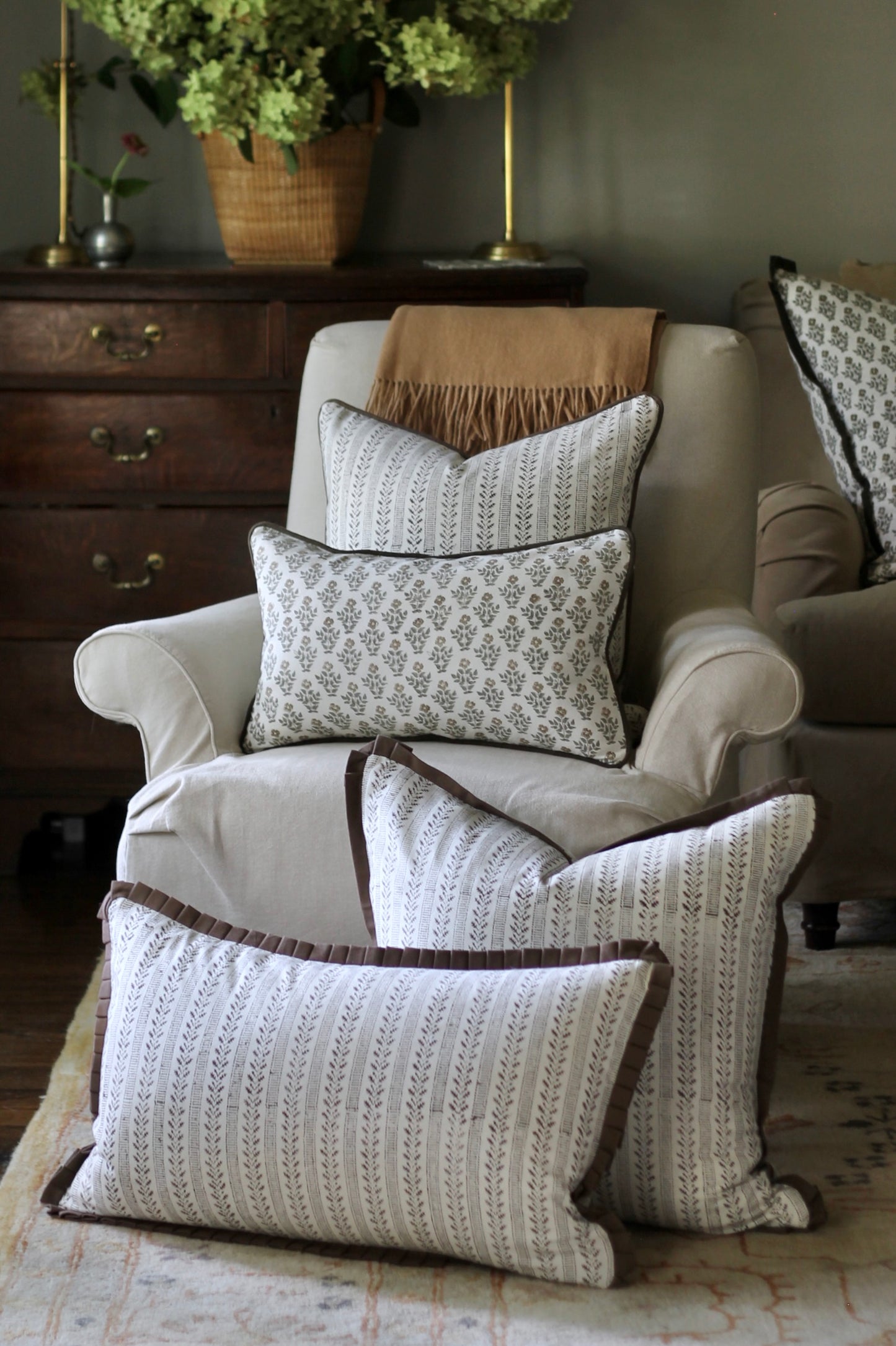 Carie Gold Pillow Covers | Walnut Flange