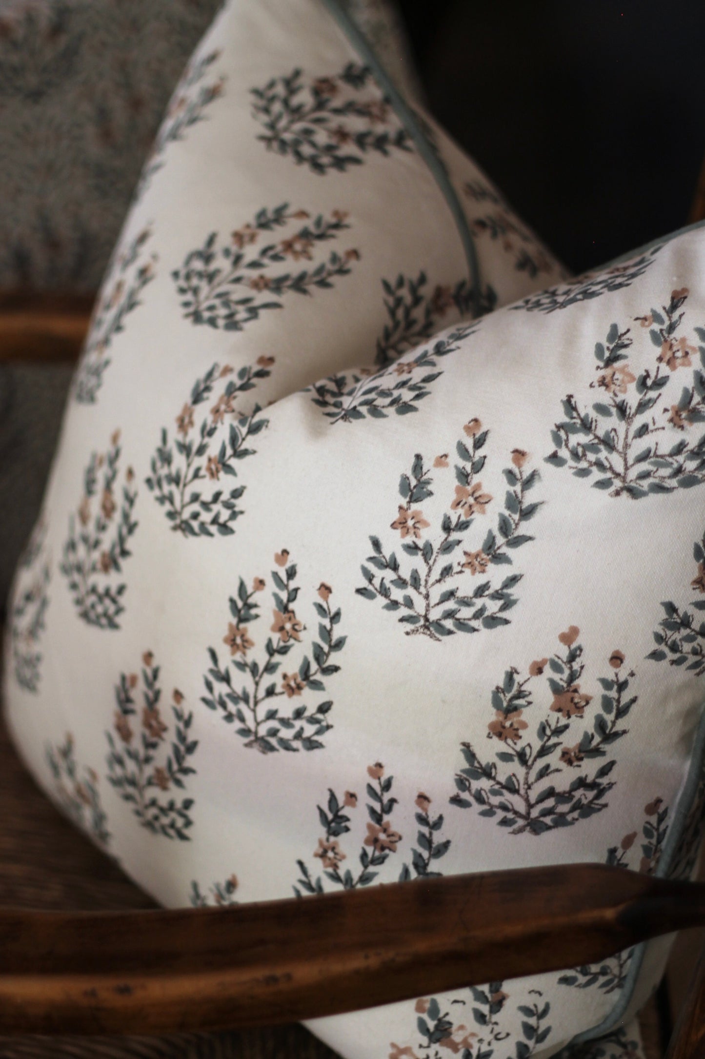 Marcella Pillow Covers | Green Piping