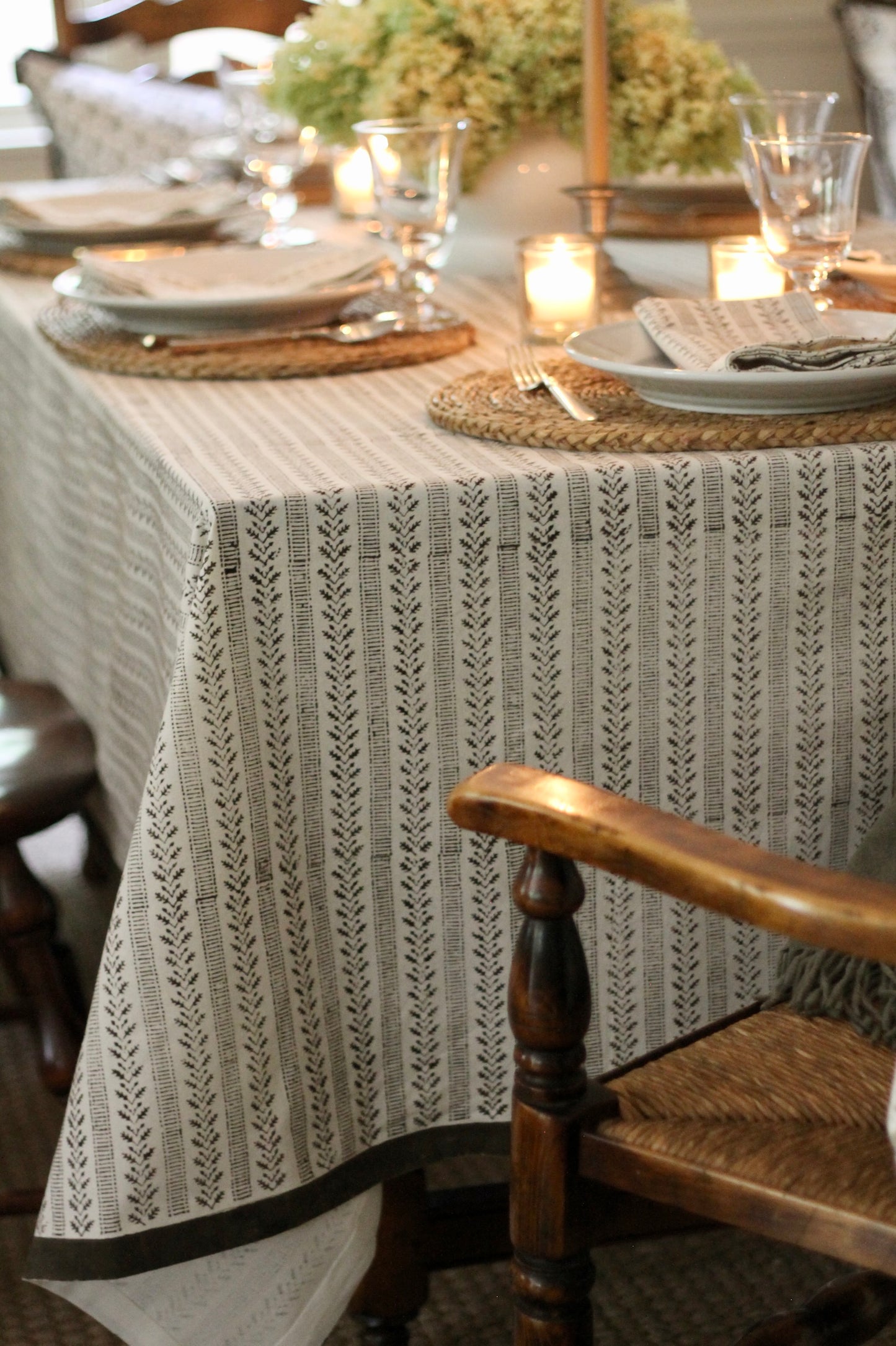 Oak Leaf Ticking Stripe Tablecloths | 2 sizes