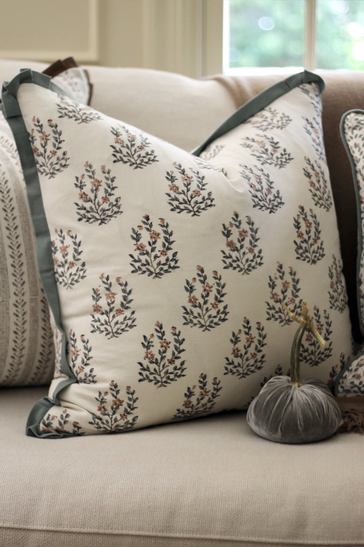 Marcella Pillow Covers | Green Flange