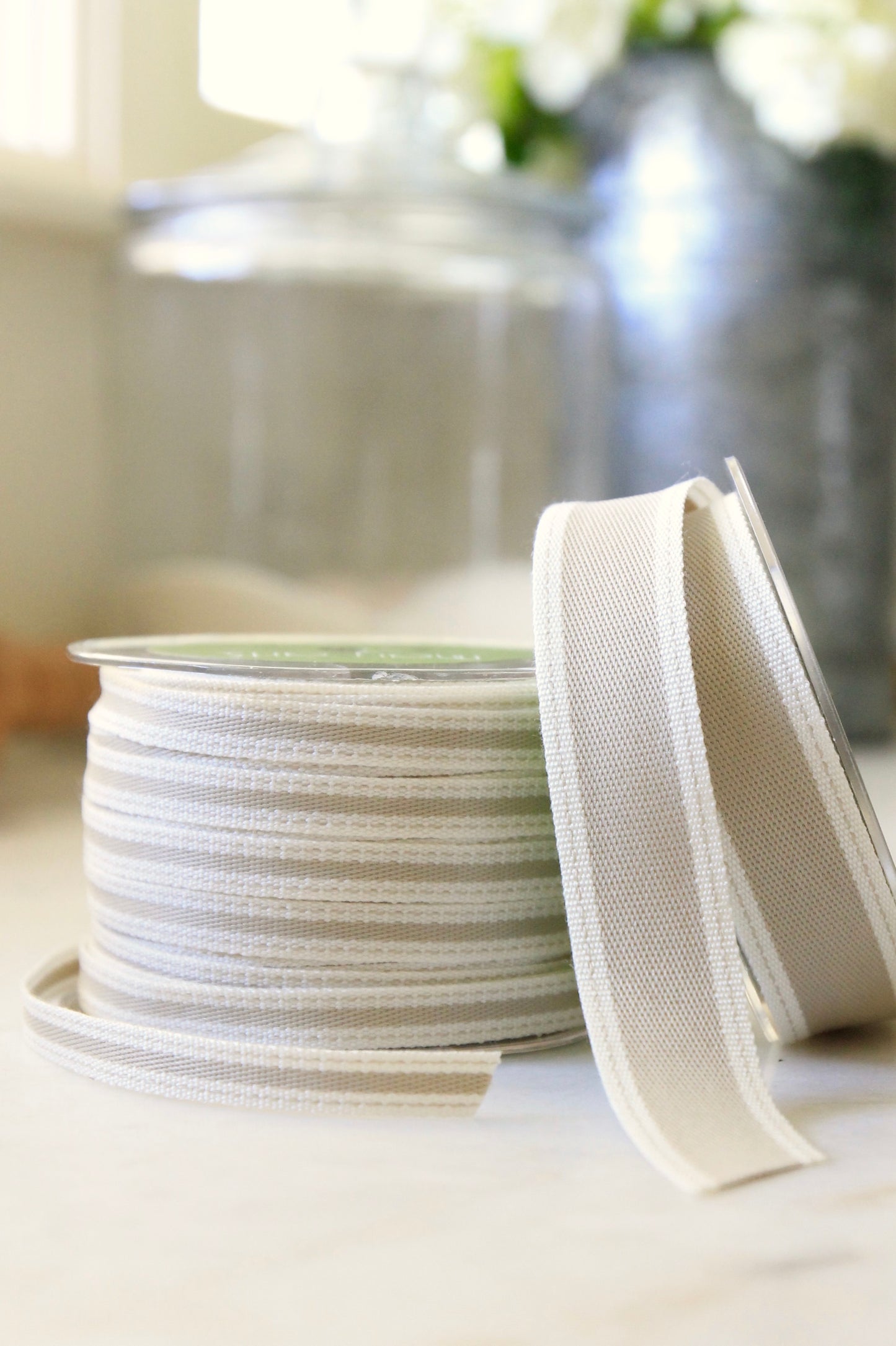 Ivory & White Stitched Ribbon