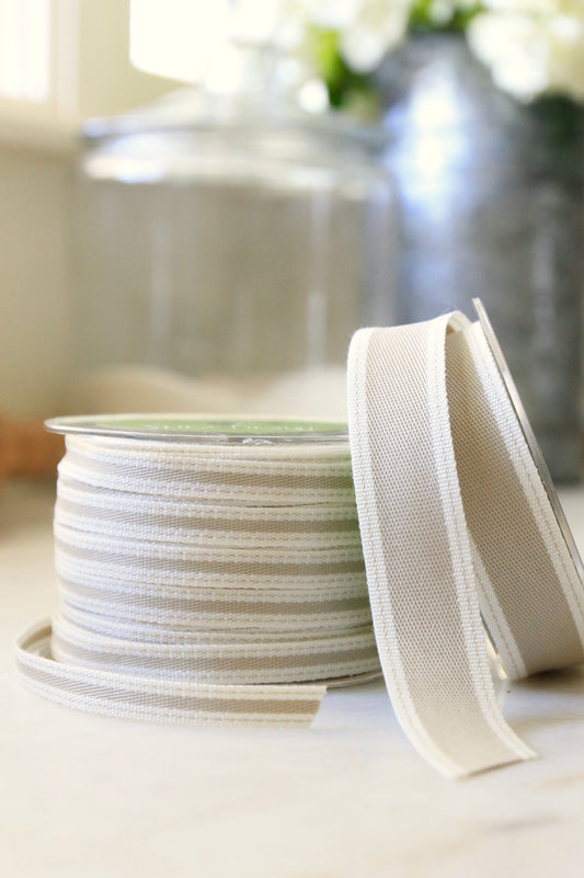Ivory & White Stitched Ribbon