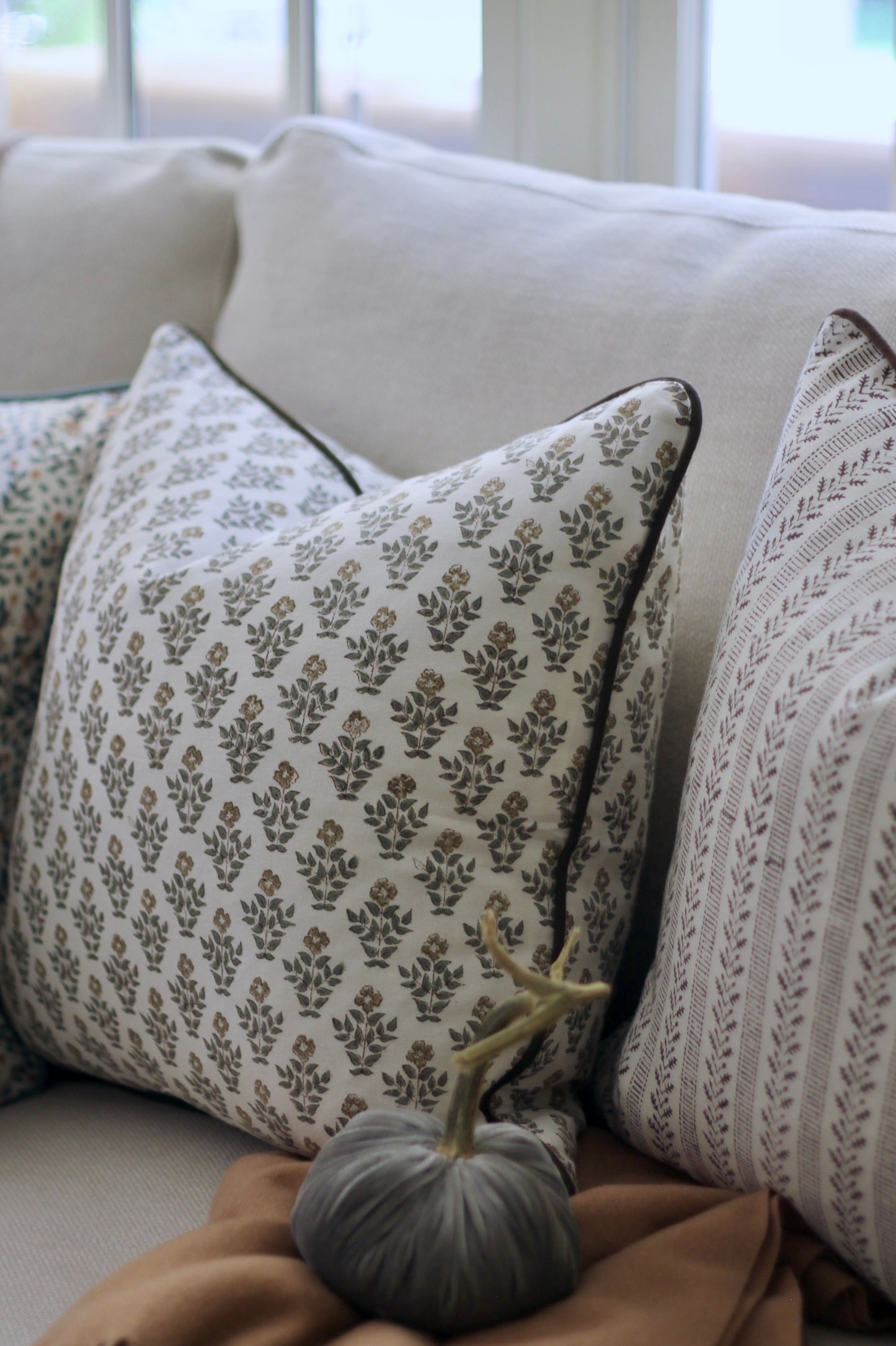 Carie Gold Pillow Covers | Walnut Flange