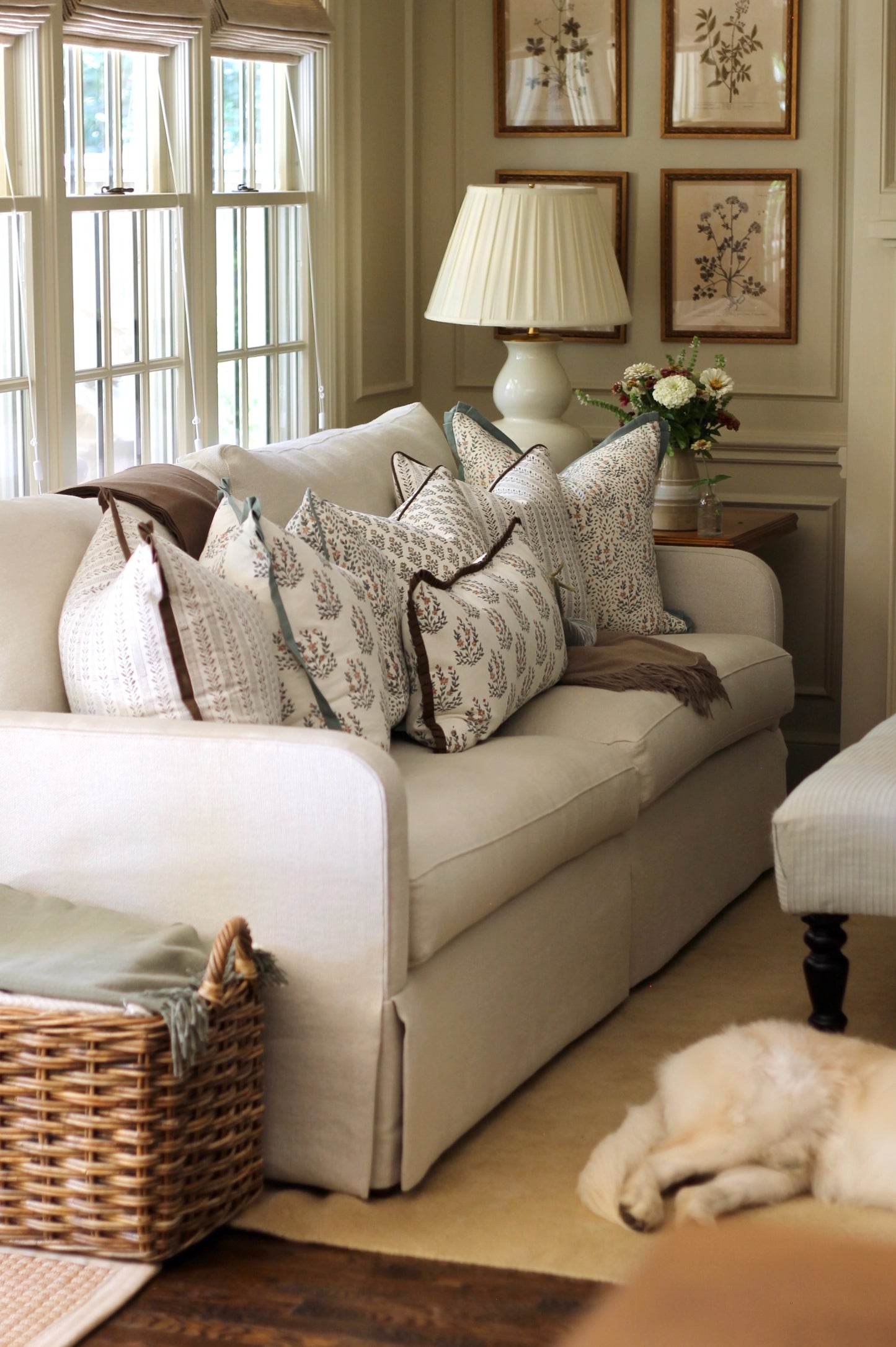 Marcella Pillow Covers | Walnut Flange