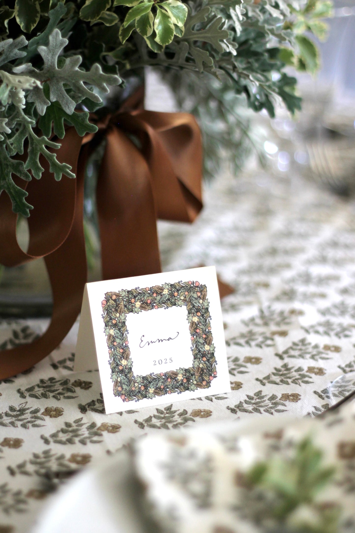 Holiday Harvest Wreath Placecards - Set of 10