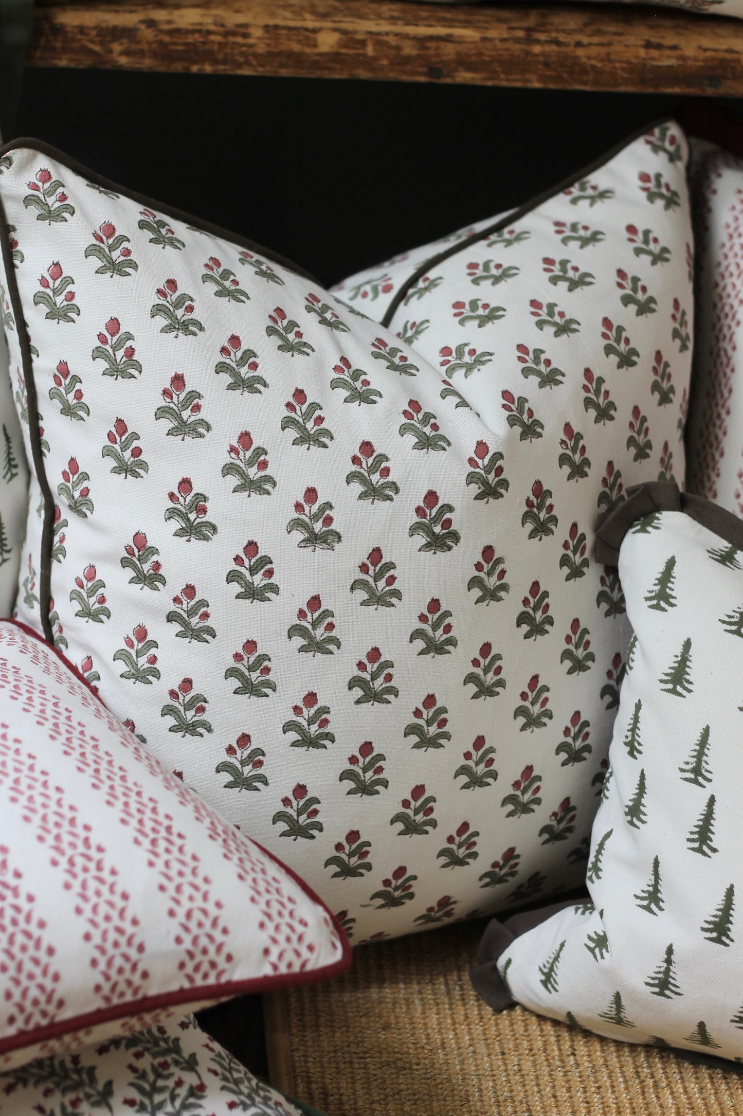 Alison Pillow Covers | Walnut Trim