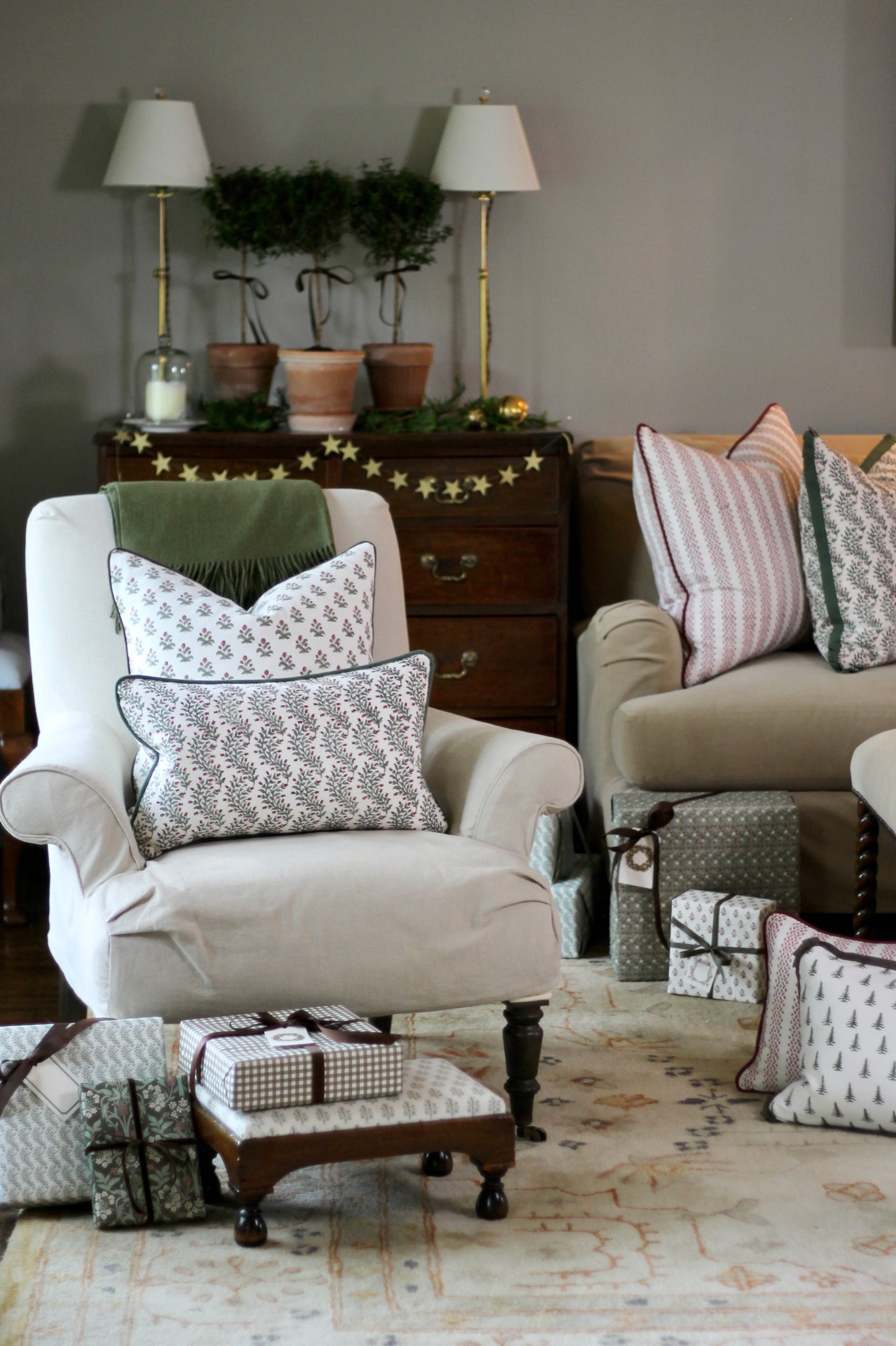 Alison Pillow Covers | Walnut Trim