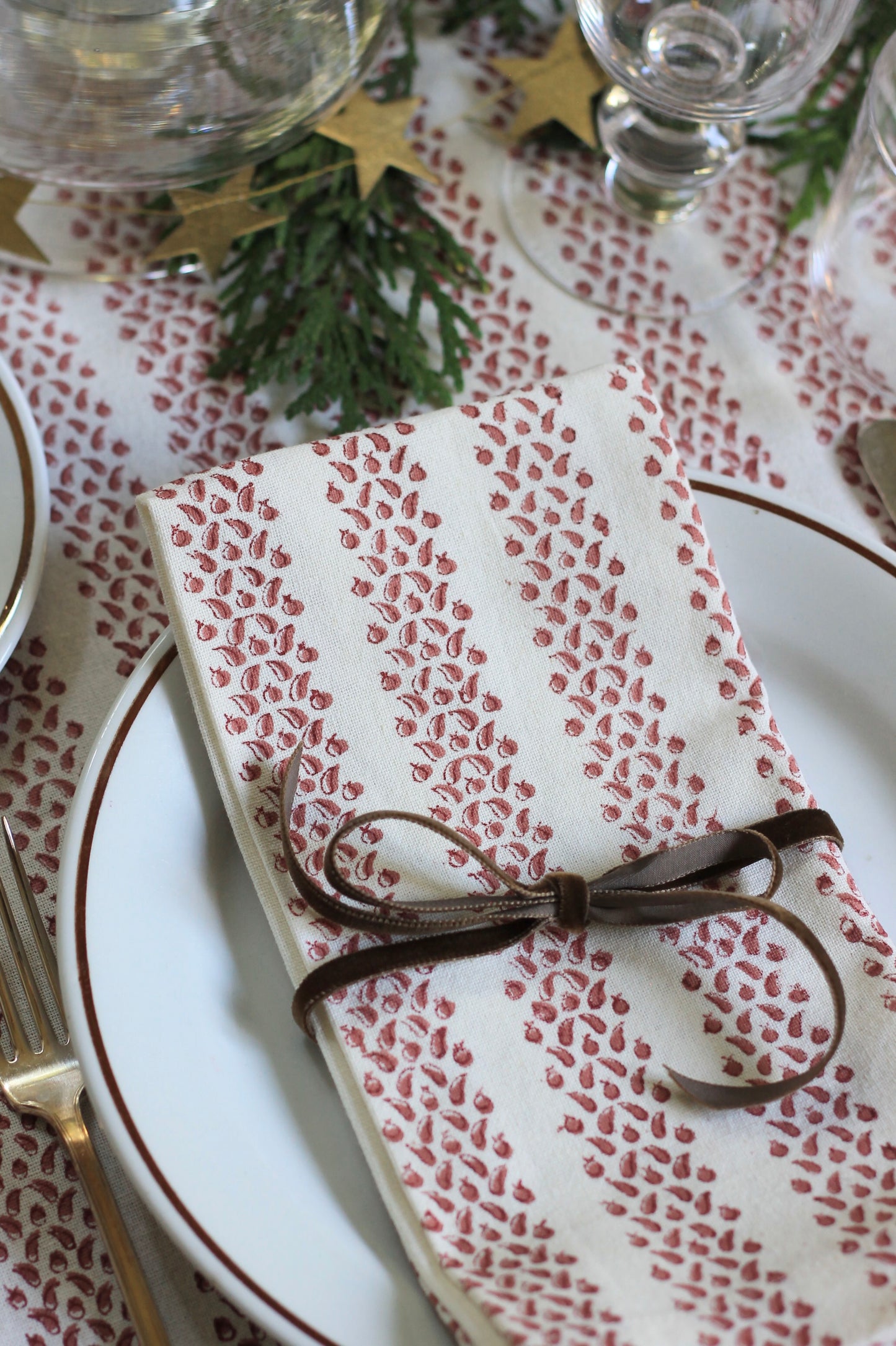 Red Berry Stripe Napkins