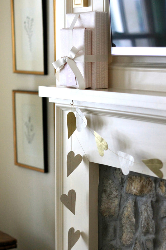 Gold Heart Garland - 7ft