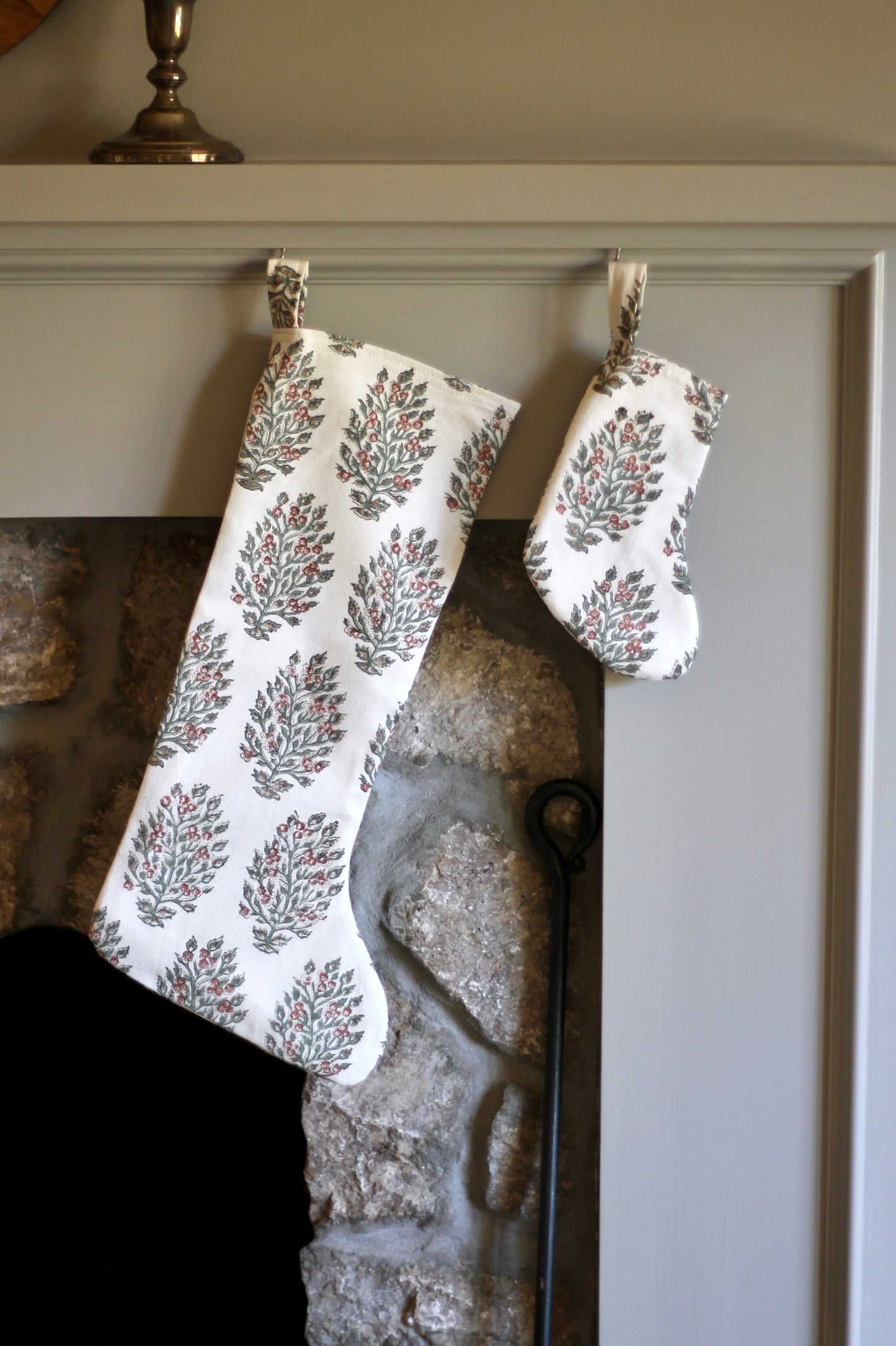 Hydrangea Reversible Christmas Stockings | 2 sizes