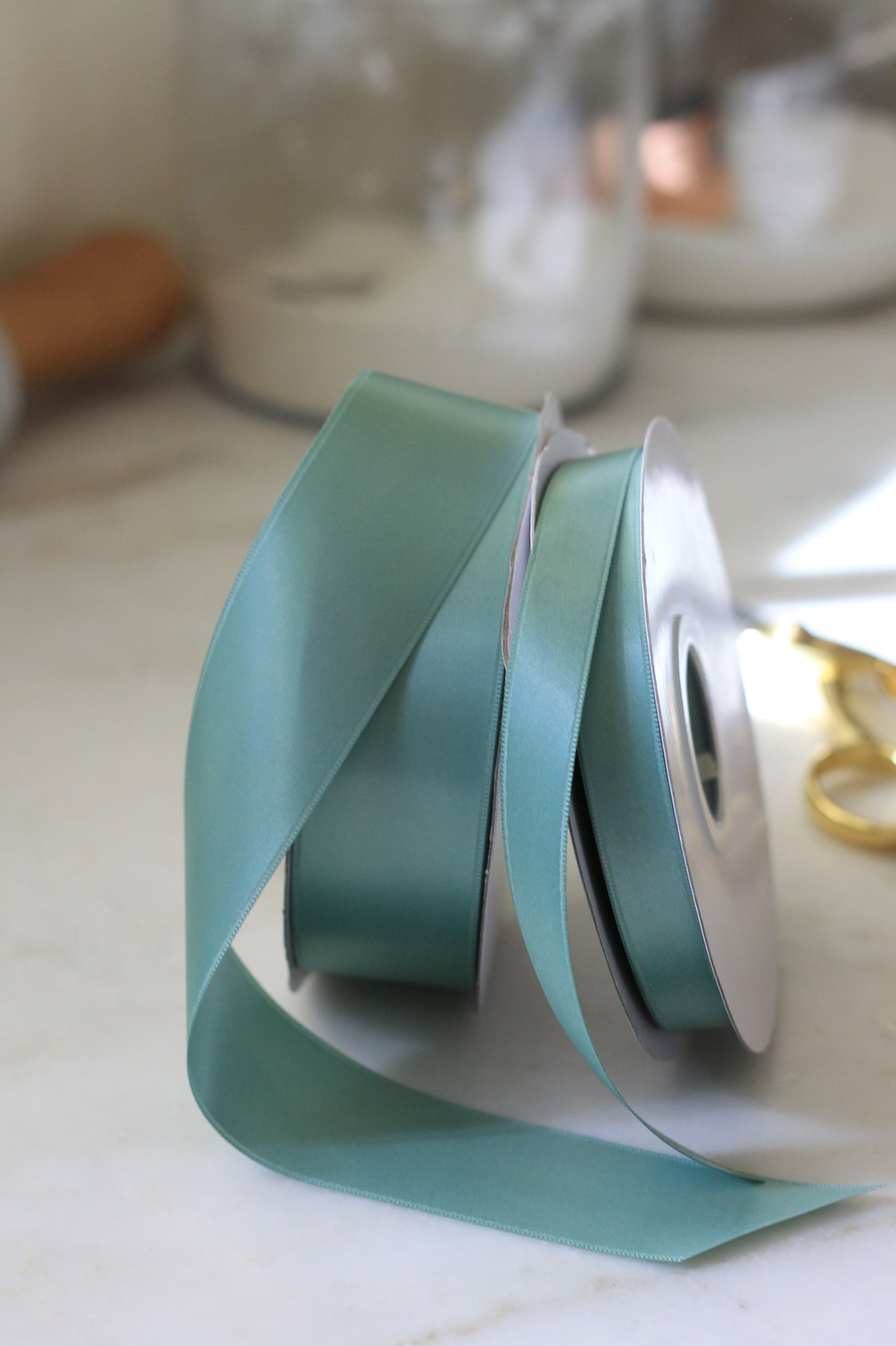 Olive Leaves Satin Ribbon
