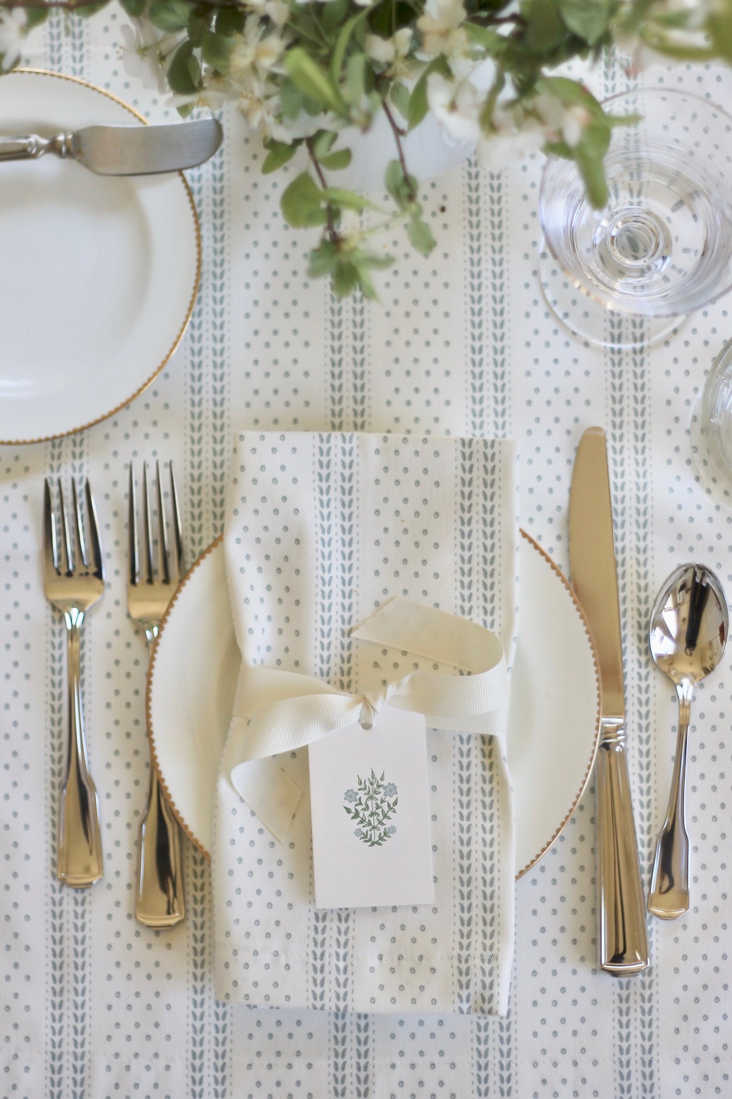 Leaf & Dot Ticking Napkins & Table Linens