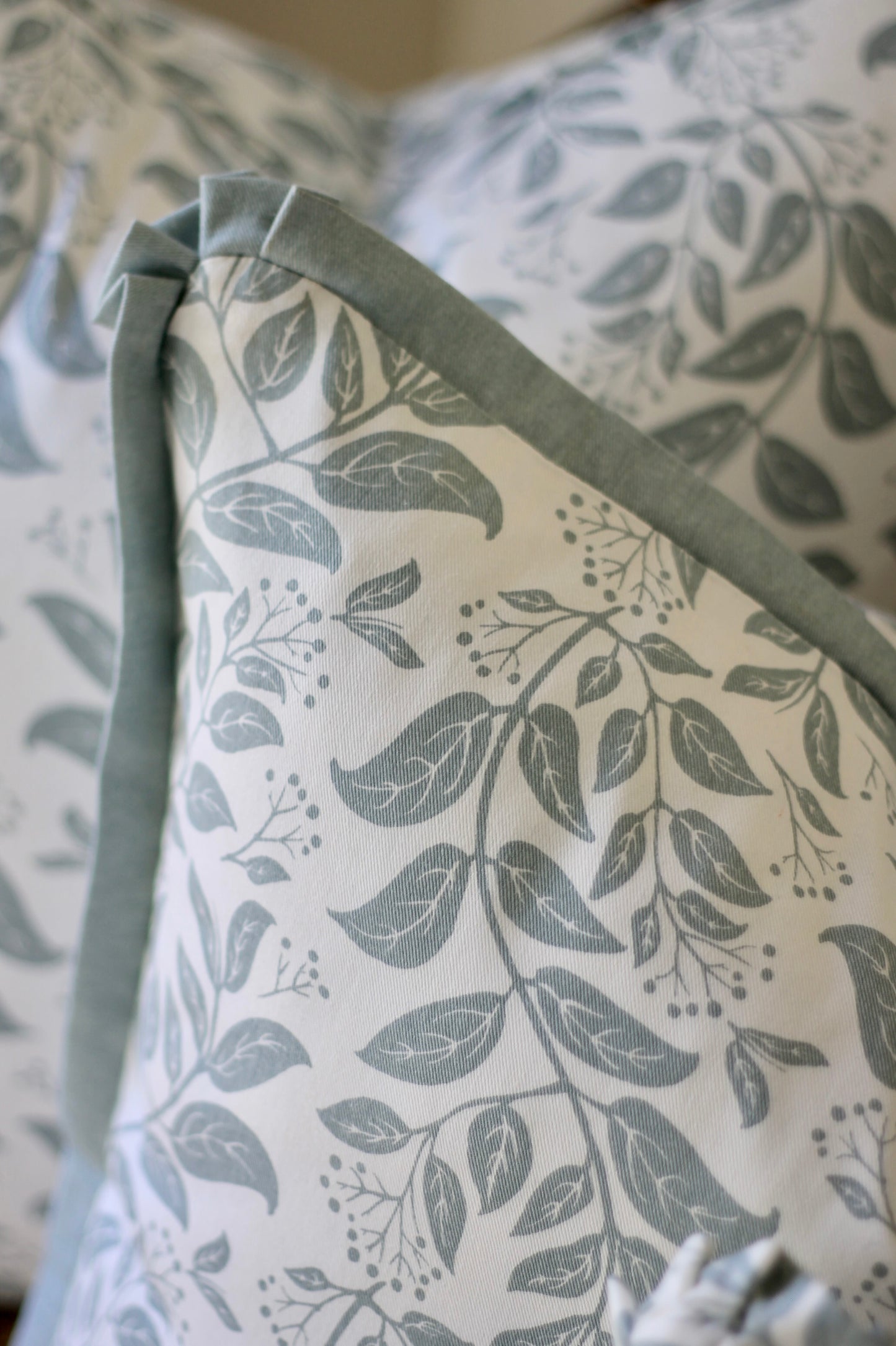 Privet Hedge Pillow Covers in English Blue