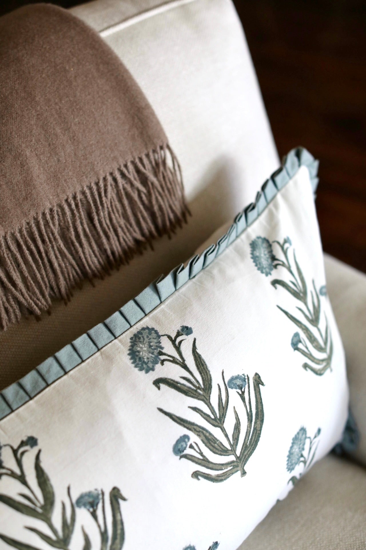 Amanda in Blue Pillow Covers