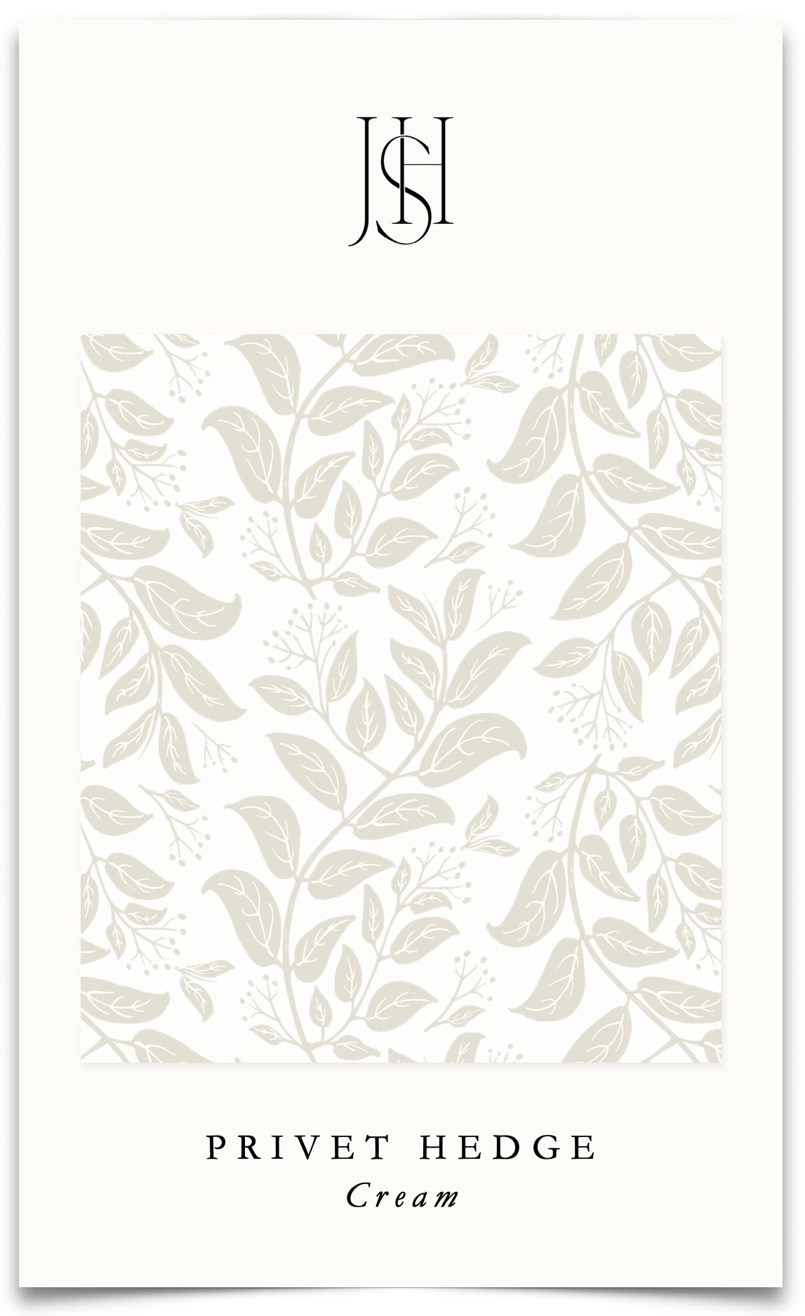Privet Hedge in Cream Fabric by the Yard