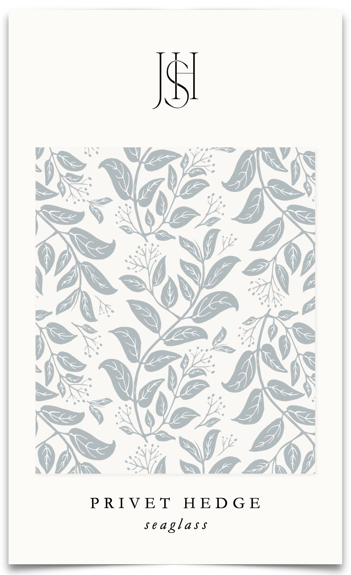 Privet Hedge in English Blue Fabric by the Yard