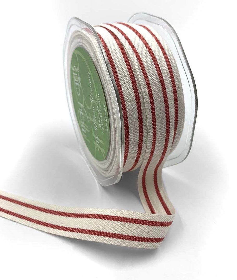 Cotton Stripe Red Ribbon