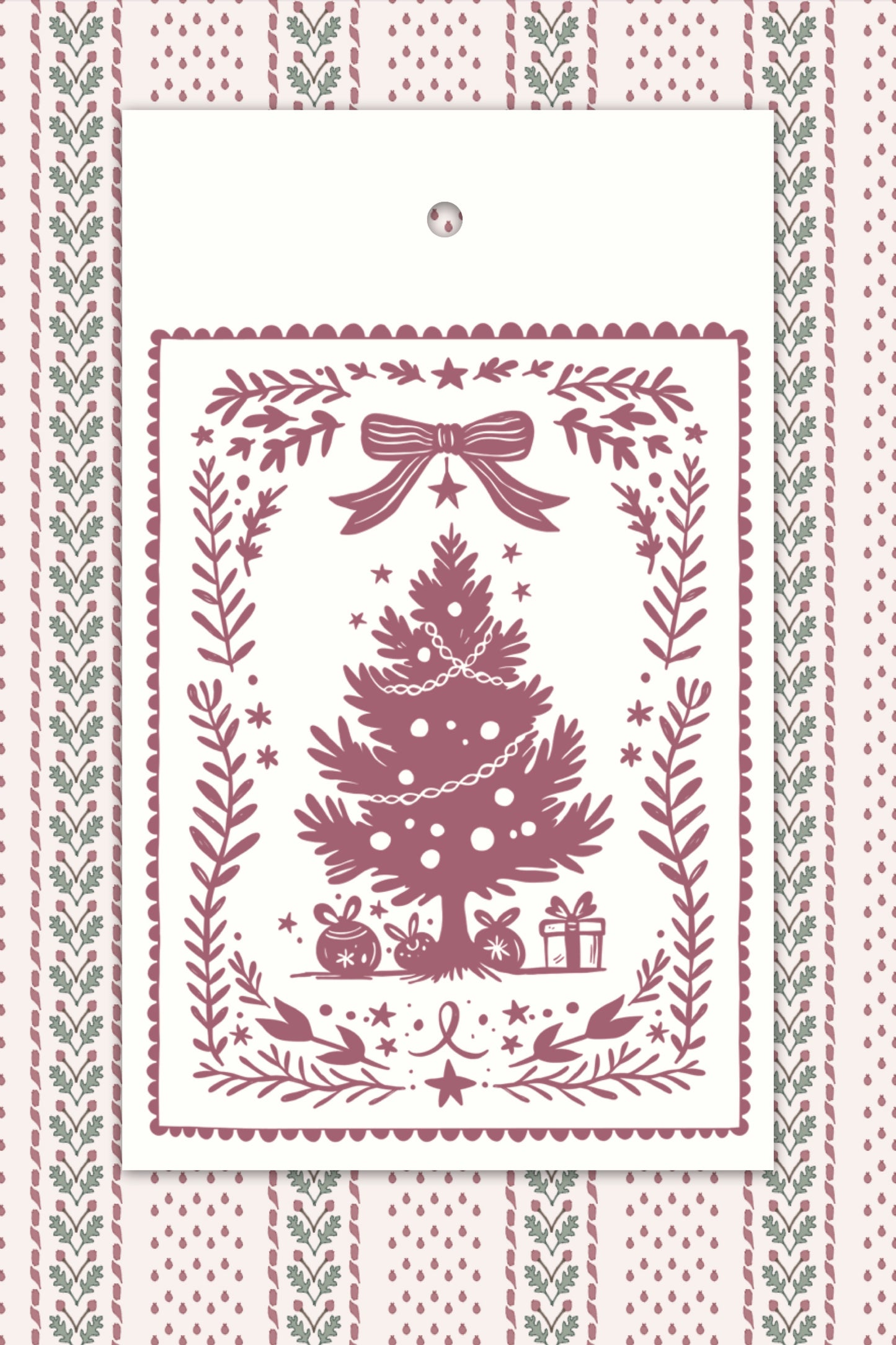 Woodblock Print Tree Tags